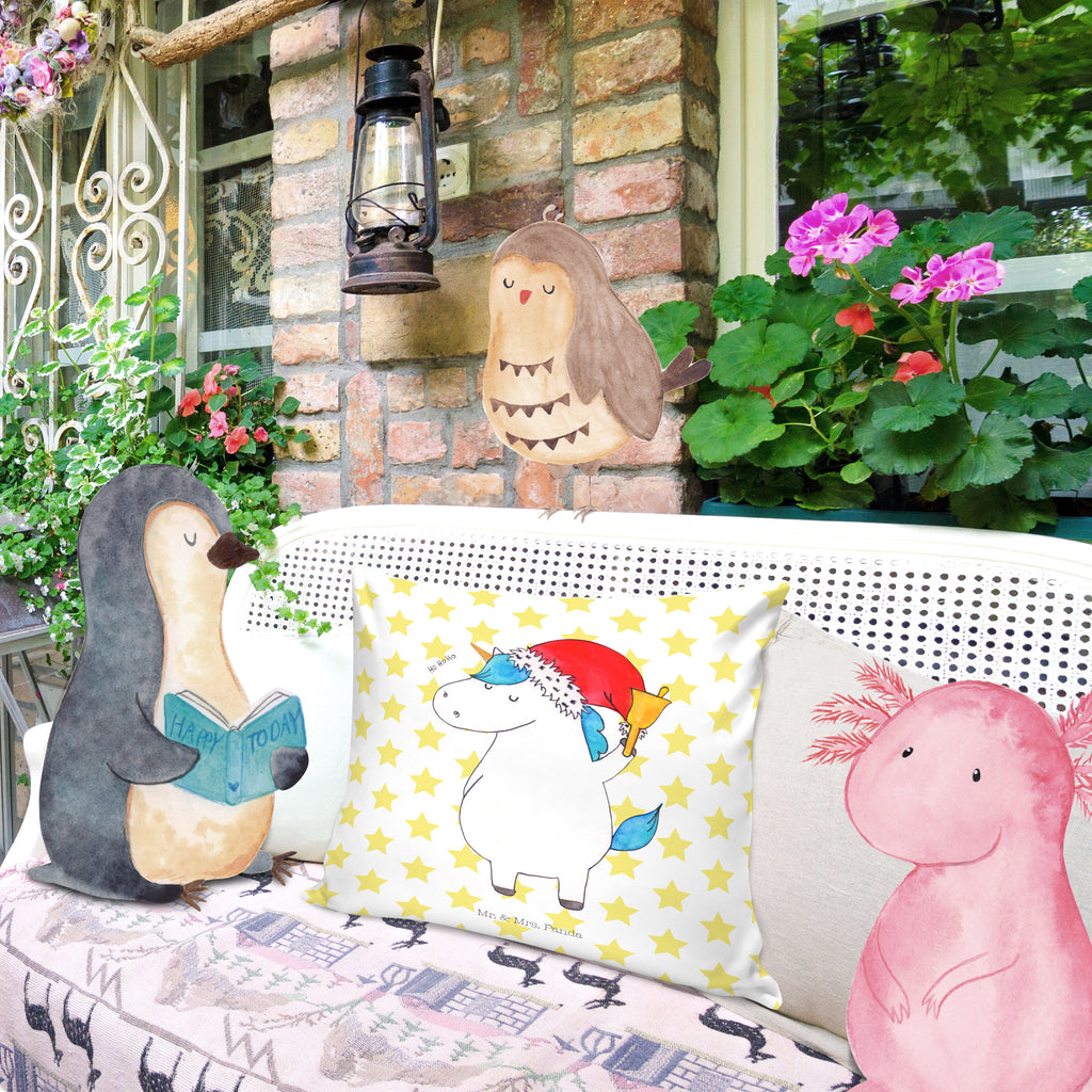 40x40 Kissen Einhorn Weihnachtsmann Kissenhülle, Kopfkissen, Sofakissen, Dekokissen, Motivkissen, Einhorn, Einhörner, Einhorn Deko, Pegasus, Unicorn, Gin, Schokolade, Schoki, Weihnachten, Weihnachtsmann, Nikolaus, Wunschzettel, Wunschliste, Feenstaub