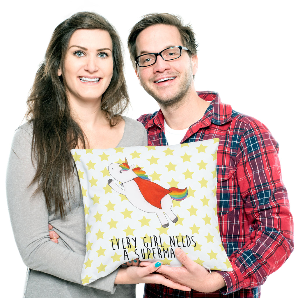 40x40 Kissen Einhorn Super Kissenhülle, Kopfkissen, Sofakissen, Dekokissen, Motivkissen, Einhorn, Einhörner, Einhorn Deko, Pegasus, Unicorn, Traummann, Superheld, Held, Freundin, Geschenk, Girl, Mädchen