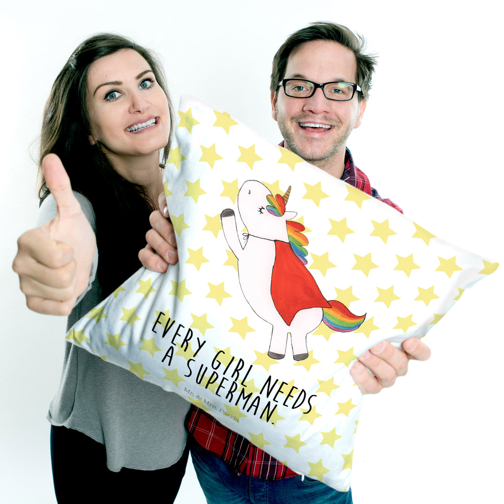 40x40 Kissen Einhorn Super Kissenhülle, Kopfkissen, Sofakissen, Dekokissen, Motivkissen, Einhorn, Einhörner, Einhorn Deko, Pegasus, Unicorn, Traummann, Superheld, Held, Freundin, Geschenk, Girl, Mädchen