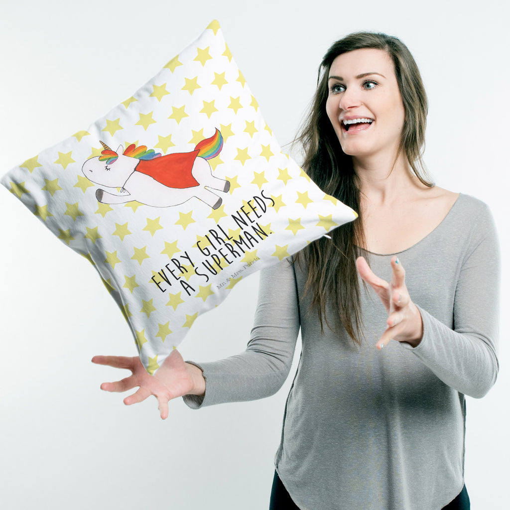 40x40 Kissen Einhorn Super Kissenhülle, Kopfkissen, Sofakissen, Dekokissen, Motivkissen, Einhorn, Einhörner, Einhorn Deko, Pegasus, Unicorn, Traummann, Superheld, Held, Freundin, Geschenk, Girl, Mädchen