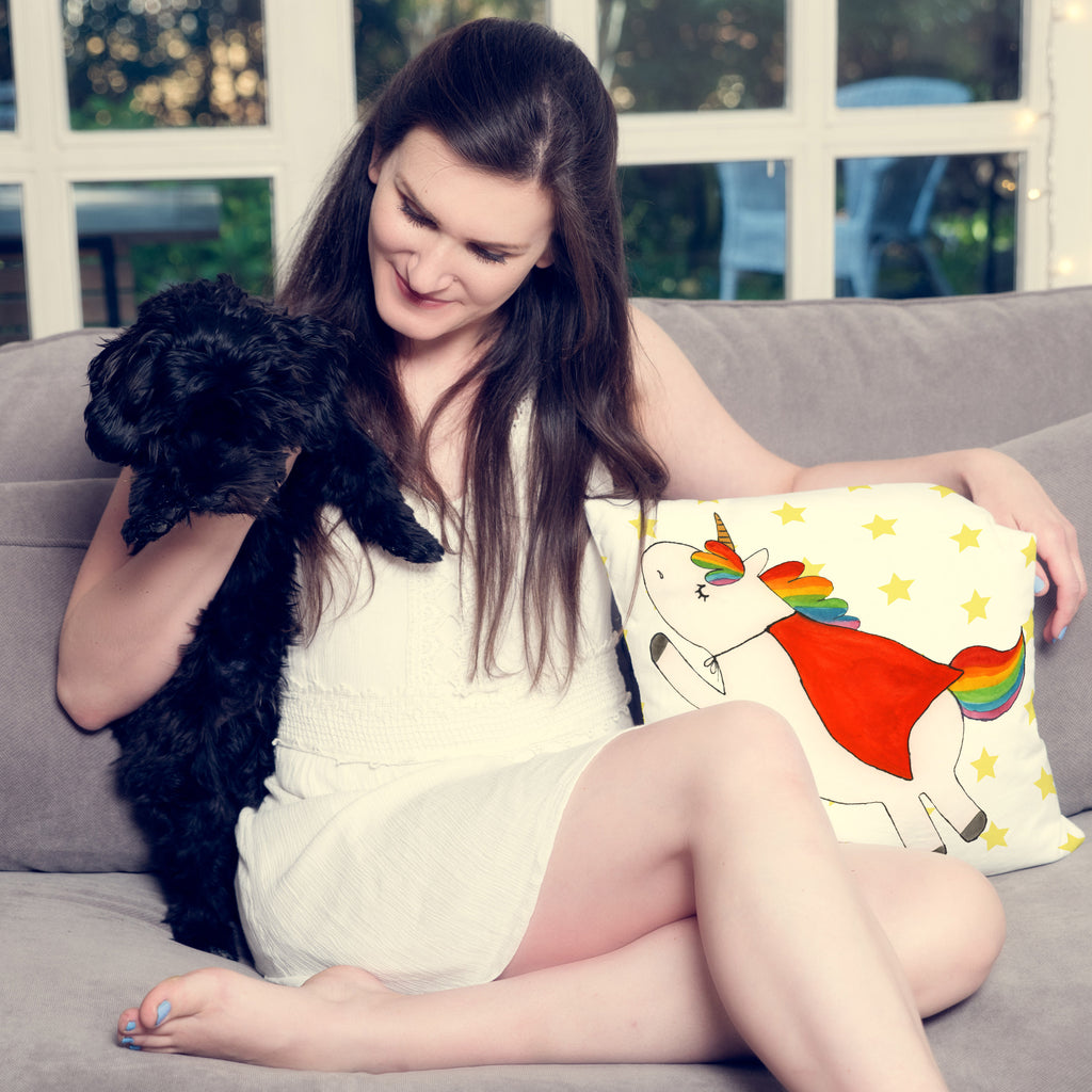 40x40 Kissen Einhorn Super Kissenhülle, Kopfkissen, Sofakissen, Dekokissen, Motivkissen, Einhorn, Einhörner, Einhorn Deko, Pegasus, Unicorn, Traummann, Superheld, Held, Freundin, Geschenk, Girl, Mädchen