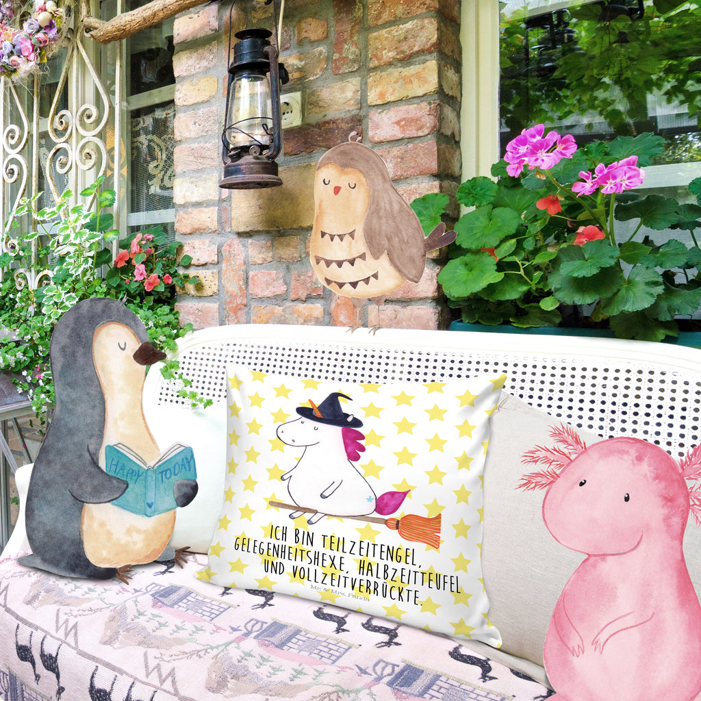 40x40 Kissen Einhorn Hexe Kissenhülle, Kopfkissen, Sofakissen, Dekokissen, Motivkissen, Einhorn, Einhörner, Einhorn Deko, Pegasus, Unicorn, Frau, Ehefrau, Hexe, Teufel, Engel, Verrückte, Freundin, Leben, Zicke