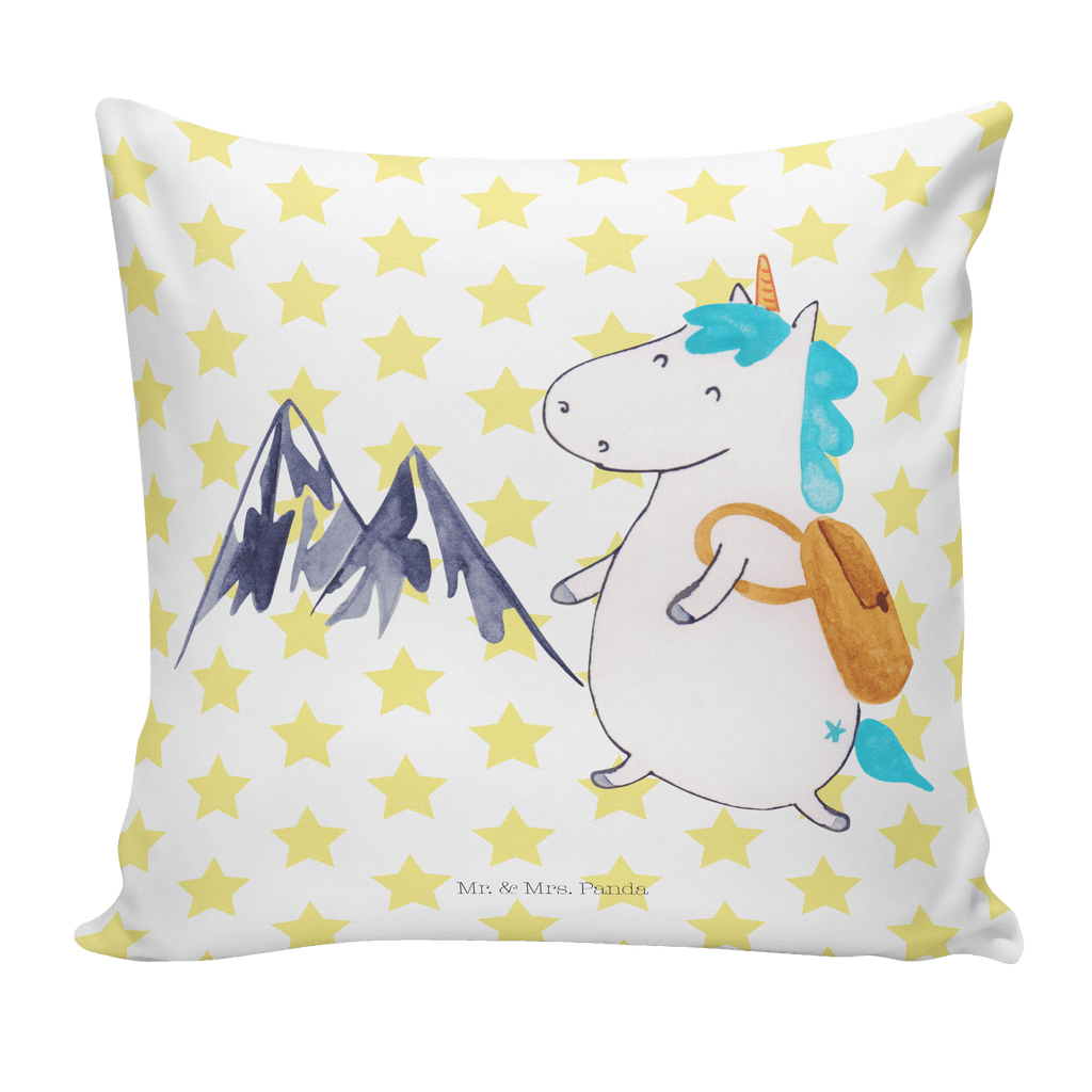 40x40 Kissen Einhorn Bergsteiger Kissenhülle, Kopfkissen, Sofakissen, Dekokissen, Motivkissen, Einhorn, Einhörner, Einhorn Deko, Pegasus, Unicorn, Bergsteiger, Abenteuer, Berge, Abenteurer, Weltenbummler, Weltreise, Reisen, Urlaub, Entdecker