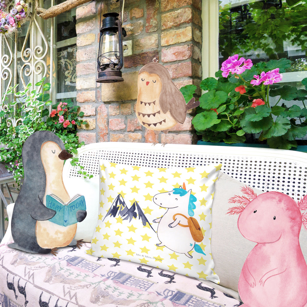 40x40 Kissen Einhorn Bergsteiger Kissenhülle, Kopfkissen, Sofakissen, Dekokissen, Motivkissen, Einhorn, Einhörner, Einhorn Deko, Pegasus, Unicorn, Bergsteiger, Abenteuer, Berge, Abenteurer, Weltenbummler, Weltreise, Reisen, Urlaub, Entdecker