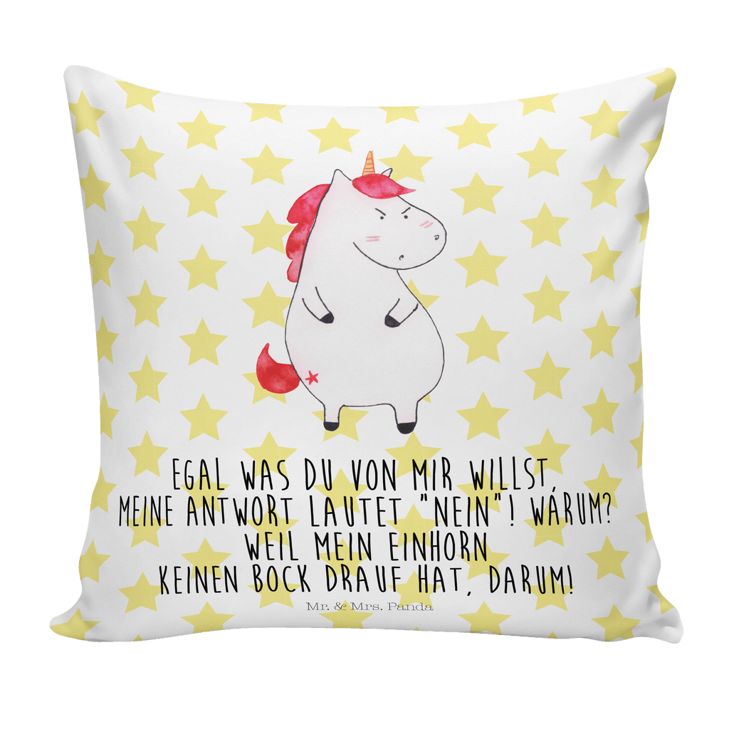 40x40 Kissen Einhorn wütend Kissenhülle, Kopfkissen, Sofakissen, Dekokissen, Motivkissen, Einhorn, Einhörner, Einhorn Deko, Pegasus, Unicorn, Realität, Ansage, lustlos, nein, Büro, Arbeit, wütend, dumme Fragen, lustig, Spaß, Geschenk