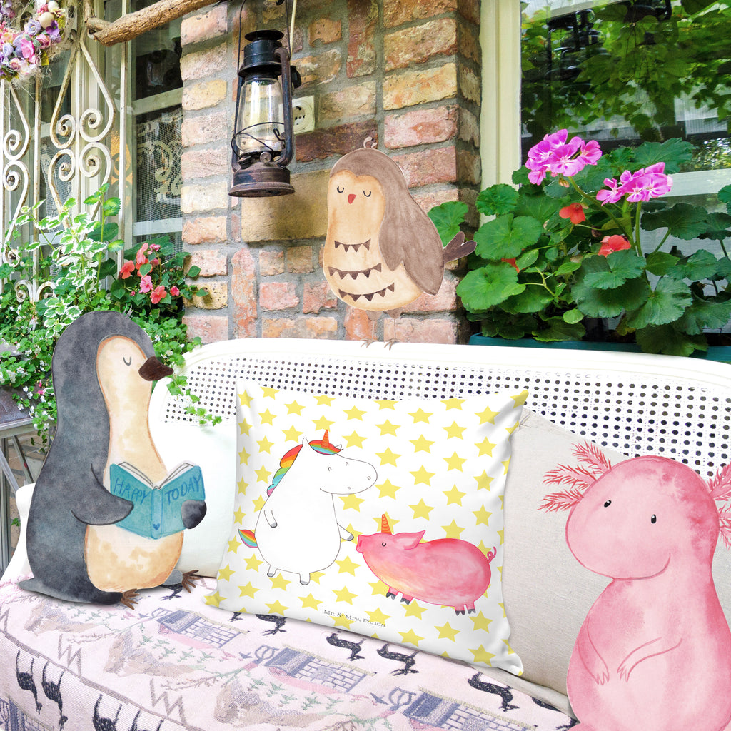 40x40 Kissen Einhorn + Schweinhorn Kissenhülle, Kopfkissen, Sofakissen, Dekokissen, Motivkissen, Einhorn, Einhörner, Einhorn Deko, Pegasus, Unicorn, Freundschaft, Schweinhorn, Schwein, Freundin, Schweinchen