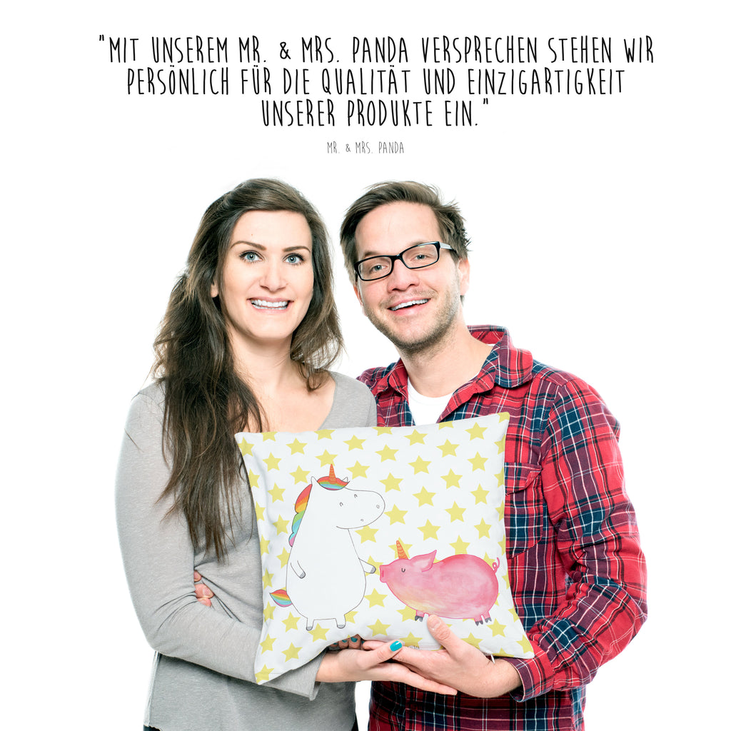 40x40 Kissen Einhorn + Schweinhorn Kissenhülle, Kopfkissen, Sofakissen, Dekokissen, Motivkissen, Einhorn, Einhörner, Einhorn Deko, Pegasus, Unicorn, Freundschaft, Schweinhorn, Schwein, Freundin, Schweinchen