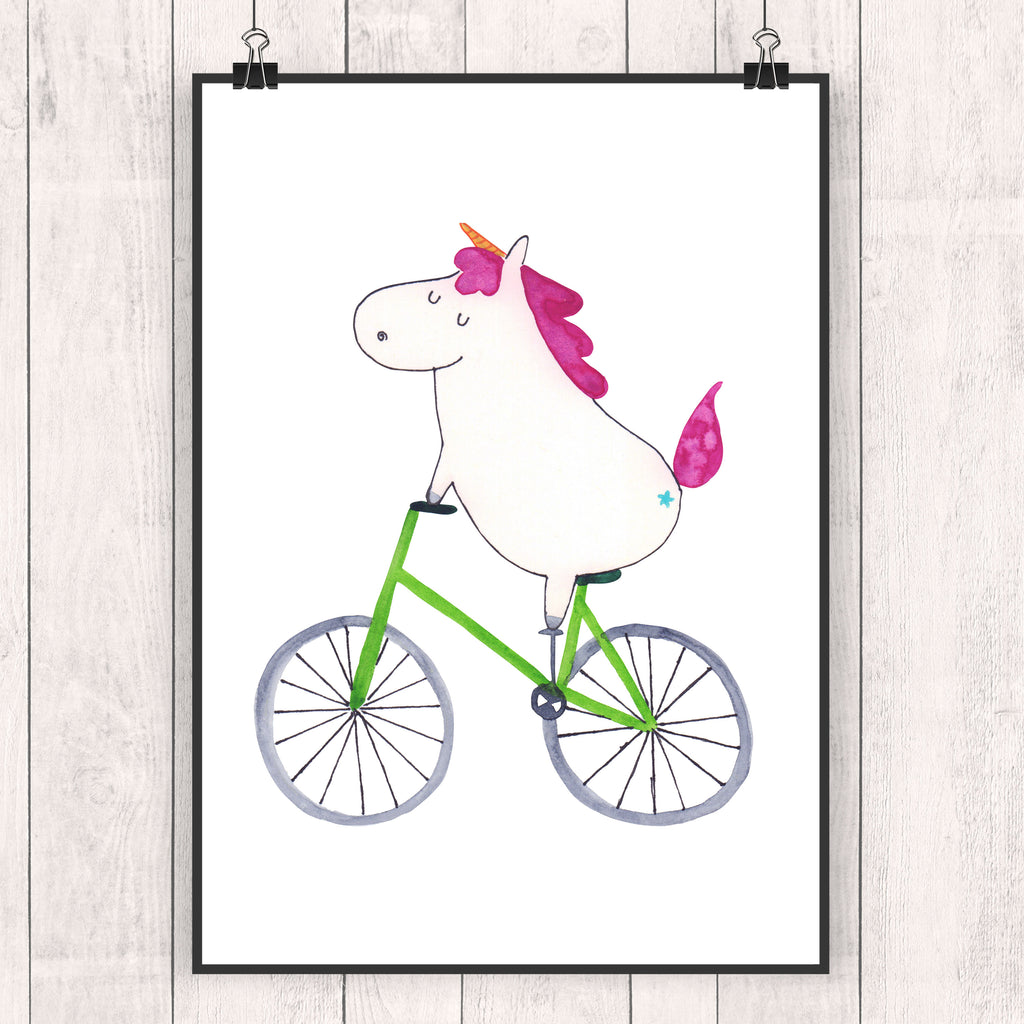Poster Einhorn Radfahrer Poster, Wandposter, Bild, Wanddeko, Küchenposter, Kinderposter, Wanddeko Bild, Raumdekoration, Wanddekoration, Handgemaltes Poster, Mr. & Mrs. Panda Poster, Designposter, Kunstdruck, Posterdruck, Einhorn, Einhörner, Einhorn Deko, Pegasus, Unicorn, Radfahren, Radfahrer, Rad, Bike, Feenstaub, Konfetti, Luxusproblem, Kummer, Liebeskummer