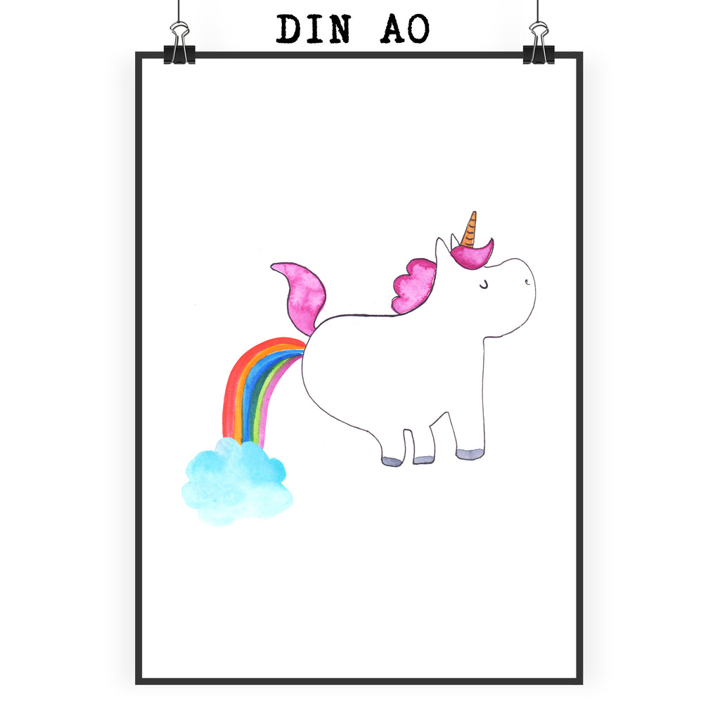 Poster Einhorn Pupsend Poster, Wandposter, Bild, Wanddeko, Küchenposter, Kinderposter, Wanddeko Bild, Raumdekoration, Wanddekoration, Handgemaltes Poster, Mr. & Mrs. Panda Poster, Designposter, Kunstdruck, Posterdruck, Einhorn, Einhörner, Einhorn Deko, Pegasus, Unicorn, Pups, Regenbogen, Glitzer, Einhornpower, Erwachsenwerden, Spaß, lustig, Freundin