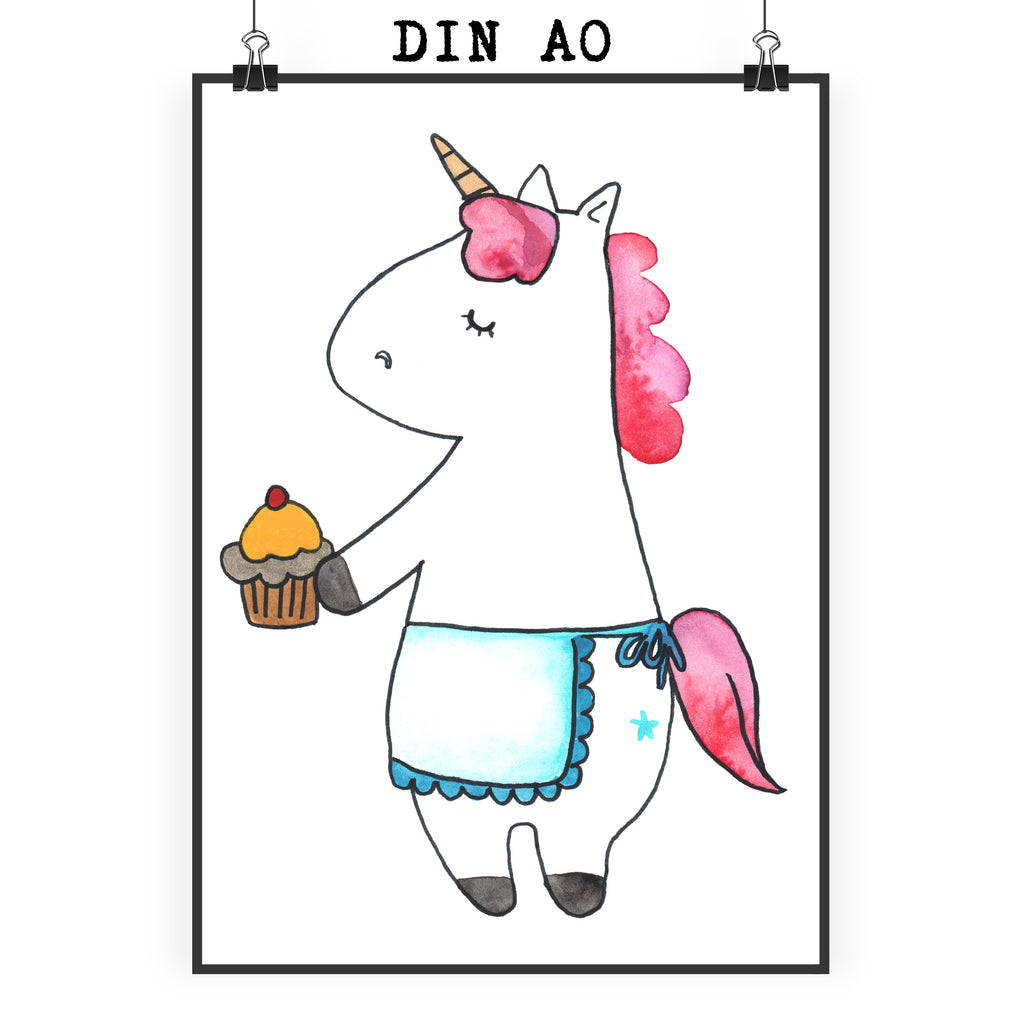 Poster Einhorn Muffin Poster, Wandposter, Bild, Wanddeko, Küchenposter, Kinderposter, Wanddeko Bild, Raumdekoration, Wanddekoration, Handgemaltes Poster, Mr. & Mrs. Panda Poster, Designposter, Kunstdruck, Posterdruck, Einhorn, Einhörner, Einhorn Deko, Pegasus, Unicorn, Geburtstag, Backen, Muffin, Kekse, Geburtstagsgrüße, Glückwünsche, Liebesgrüße, Grüße