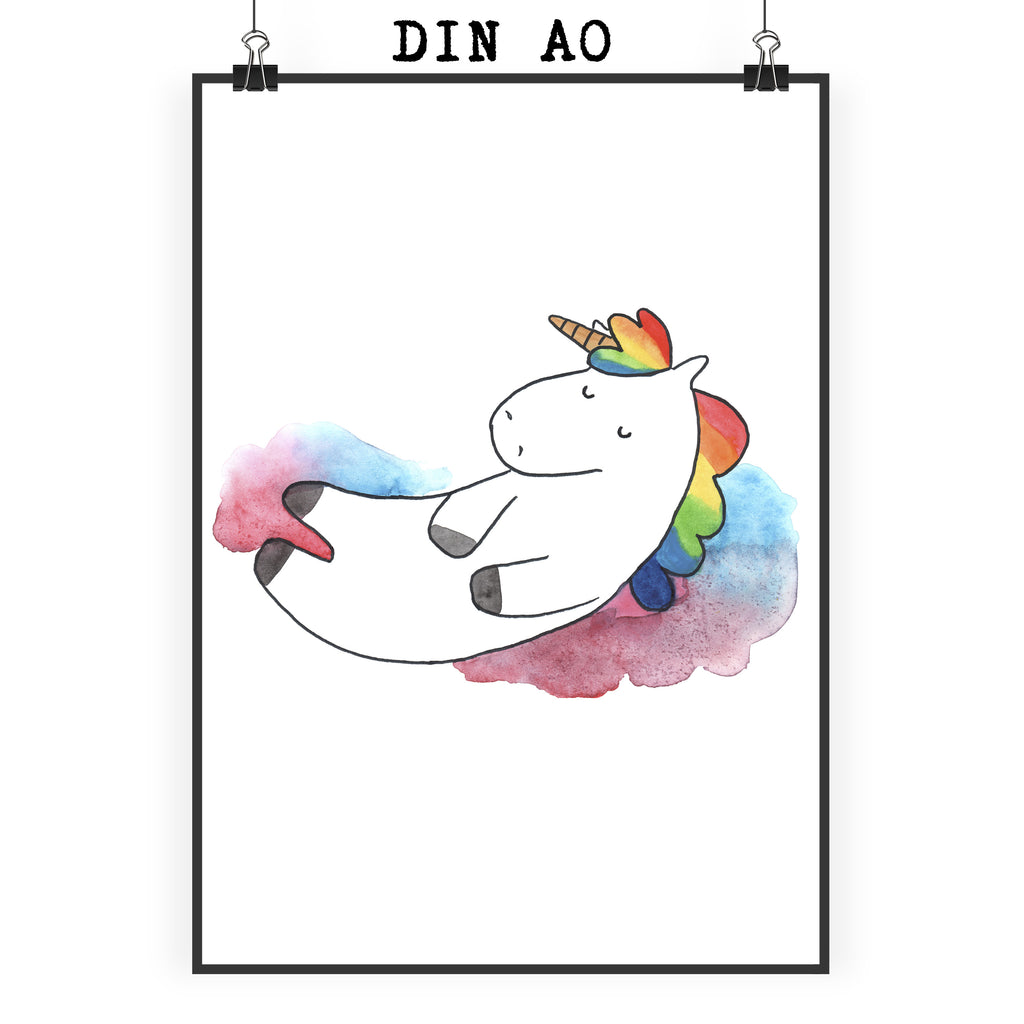 Poster Einhorn Wolke 7 Poster, Wandposter, Bild, Wanddeko, Küchenposter, Kinderposter, Wanddeko Bild, Raumdekoration, Wanddekoration, Handgemaltes Poster, Mr. & Mrs. Panda Poster, Designposter, Kunstdruck, Posterdruck, Einhorn, Einhörner, Einhorn Deko, Pegasus, Unicorn, verliebt, Menschen, witzig, lustig, Geschenk, Glaube, Realität, Lächeln