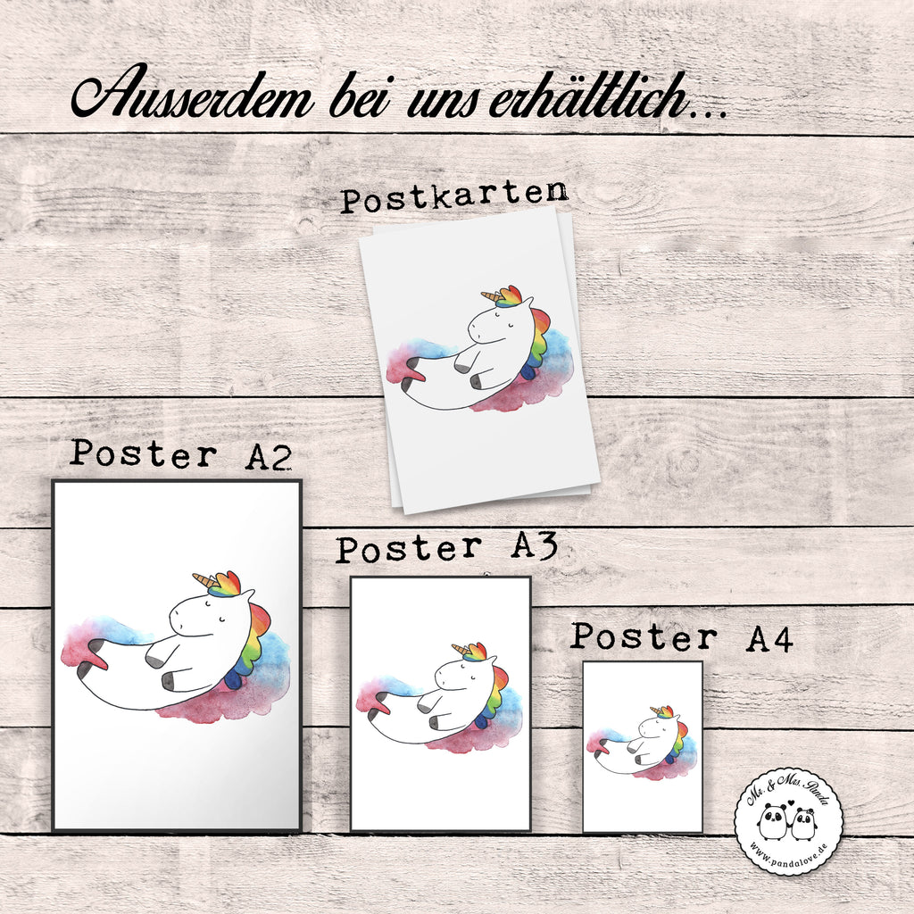 Poster Einhorn Wolke 7 Poster, Wandposter, Bild, Wanddeko, Küchenposter, Kinderposter, Wanddeko Bild, Raumdekoration, Wanddekoration, Handgemaltes Poster, Mr. & Mrs. Panda Poster, Designposter, Kunstdruck, Posterdruck, Einhorn, Einhörner, Einhorn Deko, Pegasus, Unicorn, verliebt, Menschen, witzig, lustig, Geschenk, Glaube, Realität, Lächeln