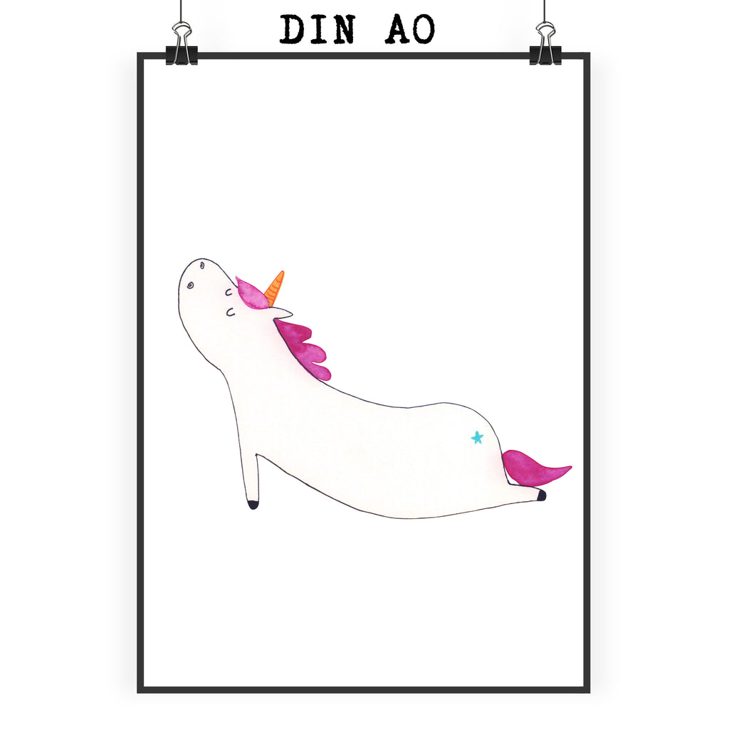 Poster Einhorn Yoga Poster, Wandposter, Bild, Wanddeko, Küchenposter, Kinderposter, Wanddeko Bild, Raumdekoration, Wanddekoration, Handgemaltes Poster, Mr. & Mrs. Panda Poster, Designposter, Kunstdruck, Posterdruck, Einhorn, Einhörner, Einhorn Deko, Pegasus, Unicorn, Yoga, Namaste, Achtsamkeit, Entspannung, Joga, Yogamatte, Sport, lustig, witzig, süß