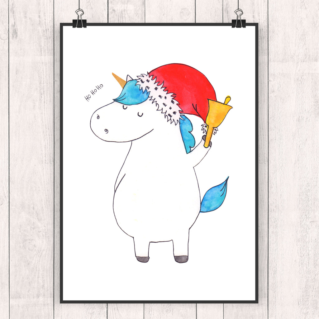 Poster Einhorn Weihnachtsmann Poster, Wandposter, Bild, Wanddeko, Küchenposter, Kinderposter, Wanddeko Bild, Raumdekoration, Wanddekoration, Handgemaltes Poster, Mr. & Mrs. Panda Poster, Designposter, Kunstdruck, Posterdruck, Einhorn, Einhörner, Einhorn Deko, Pegasus, Unicorn, Gin, Schokolade, Schoki, Weihnachten, Weihnachtsmann, Nikolaus, Wunschzettel, Wunschliste, Feenstaub