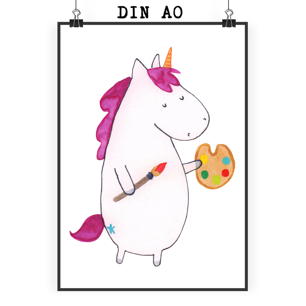 Poster Einhorn Künstler Poster, Wandposter, Bild, Wanddeko, Küchenposter, Kinderposter, Wanddeko Bild, Raumdekoration, Wanddekoration, Handgemaltes Poster, Mr. & Mrs. Panda Poster, Designposter, Kunstdruck, Posterdruck, Einhorn, Einhörner, Einhorn Deko, Pegasus, Unicorn, Englisch, Künstler, Artist, Malen, Zeichnen, Welt, Farbe, Stift, Pinsel, Geschenk, Maler