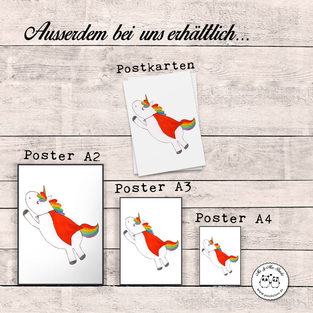 Poster Einhorn Super Poster, Wandposter, Bild, Wanddeko, Küchenposter, Kinderposter, Wanddeko Bild, Raumdekoration, Wanddekoration, Handgemaltes Poster, Mr. & Mrs. Panda Poster, Designposter, Kunstdruck, Posterdruck, Einhorn, Einhörner, Einhorn Deko, Pegasus, Unicorn, Traummann, Superheld, Held, Freundin, Geschenk, Girl, Mädchen