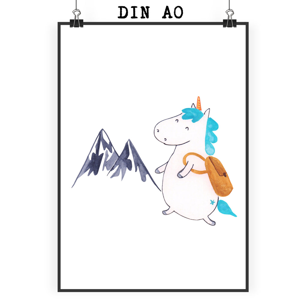 Poster Einhorn Bergsteiger Poster, Wandposter, Bild, Wanddeko, Küchenposter, Kinderposter, Wanddeko Bild, Raumdekoration, Wanddekoration, Handgemaltes Poster, Mr. & Mrs. Panda Poster, Designposter, Kunstdruck, Posterdruck, Einhorn, Einhörner, Einhorn Deko, Pegasus, Unicorn, Bergsteiger, Abenteuer, Berge, Abenteurer, Weltenbummler, Weltreise, Reisen, Urlaub, Entdecker