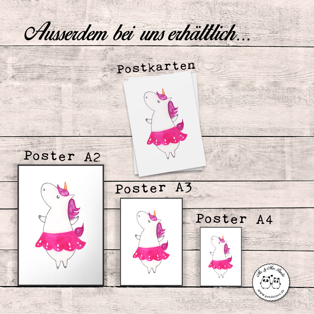 Poster Einhorn Ballerina Poster, Wandposter, Bild, Wanddeko, Küchenposter, Kinderposter, Wanddeko Bild, Raumdekoration, Wanddekoration, Handgemaltes Poster, Mr. & Mrs. Panda Poster, Designposter, Kunstdruck, Posterdruck, Einhorn, Einhörner, Einhorn Deko, Pegasus, Unicorn, Tanzen, Ballerina, Party, Wohnung, Spaß, Feiern, Geburtstag, Tänzerin, Lebenslust, Lebensfreude