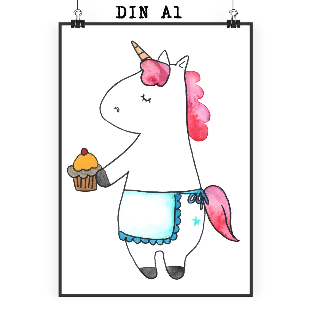 Poster Einhorn Muffin Poster, Wandposter, Bild, Wanddeko, Küchenposter, Kinderposter, Wanddeko Bild, Raumdekoration, Wanddekoration, Handgemaltes Poster, Mr. & Mrs. Panda Poster, Designposter, Kunstdruck, Posterdruck, Einhorn, Einhörner, Einhorn Deko, Pegasus, Unicorn, Geburtstag, Backen, Muffin, Kekse, Geburtstagsgrüße, Glückwünsche, Liebesgrüße, Grüße