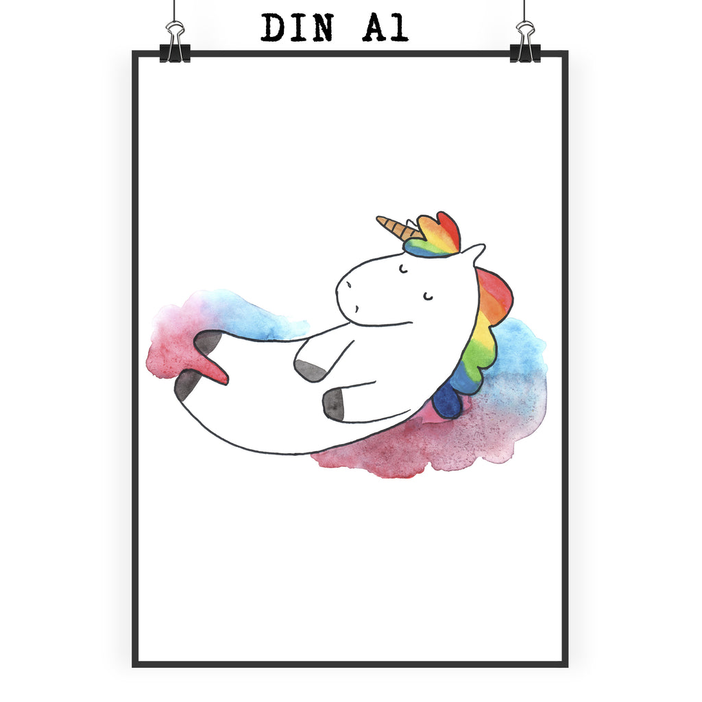 Poster Einhorn Wolke 7 Poster, Wandposter, Bild, Wanddeko, Küchenposter, Kinderposter, Wanddeko Bild, Raumdekoration, Wanddekoration, Handgemaltes Poster, Mr. & Mrs. Panda Poster, Designposter, Kunstdruck, Posterdruck, Einhorn, Einhörner, Einhorn Deko, Pegasus, Unicorn, verliebt, Menschen, witzig, lustig, Geschenk, Glaube, Realität, Lächeln