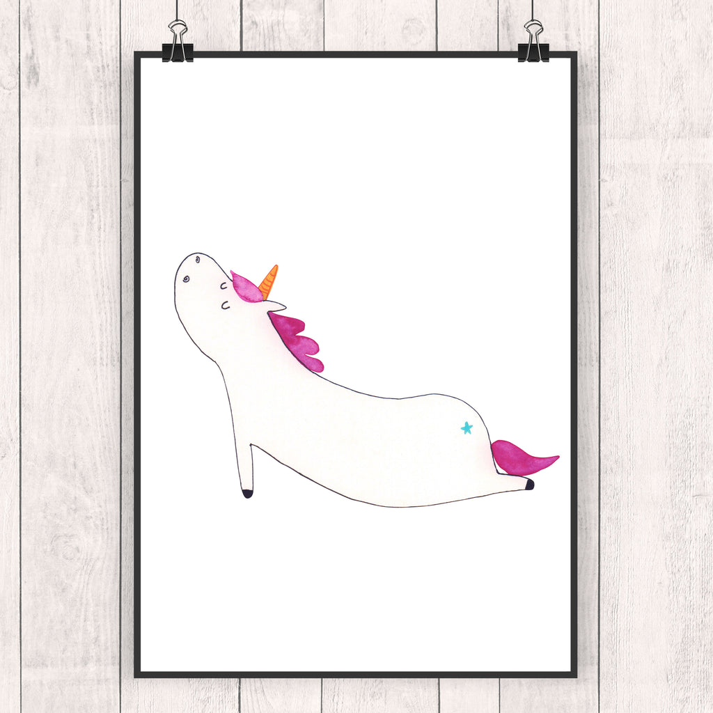 Poster Einhorn Yoga Poster, Wandposter, Bild, Wanddeko, Küchenposter, Kinderposter, Wanddeko Bild, Raumdekoration, Wanddekoration, Handgemaltes Poster, Mr. & Mrs. Panda Poster, Designposter, Kunstdruck, Posterdruck, Einhorn, Einhörner, Einhorn Deko, Pegasus, Unicorn, Yoga, Namaste, Achtsamkeit, Entspannung, Joga, Yogamatte, Sport, lustig, witzig, süß