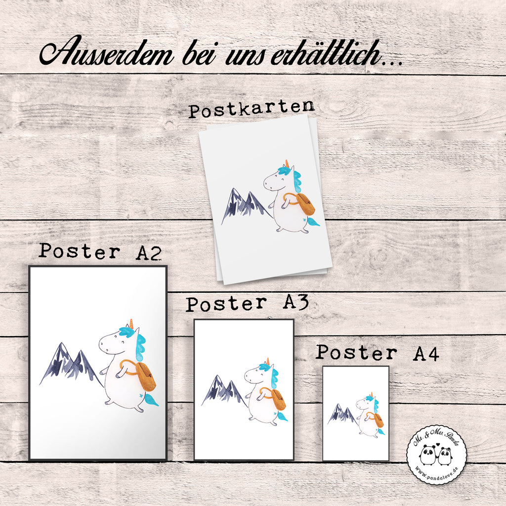 Poster Einhorn Bergsteiger Poster, Wandposter, Bild, Wanddeko, Küchenposter, Kinderposter, Wanddeko Bild, Raumdekoration, Wanddekoration, Handgemaltes Poster, Mr. & Mrs. Panda Poster, Designposter, Kunstdruck, Posterdruck, Einhorn, Einhörner, Einhorn Deko, Pegasus, Unicorn, Bergsteiger, Abenteuer, Berge, Abenteurer, Weltenbummler, Weltreise, Reisen, Urlaub, Entdecker