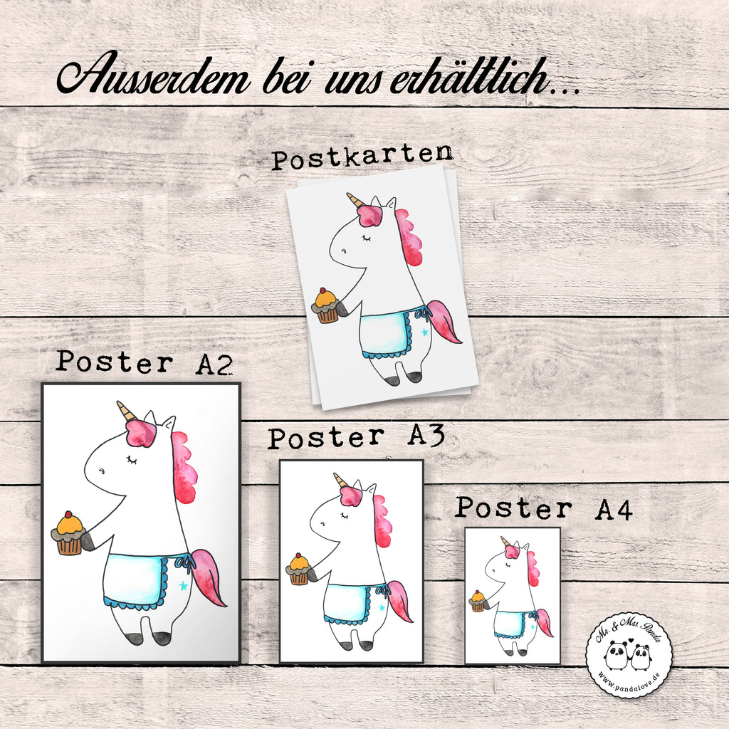 Poster Einhorn Muffin Poster, Wandposter, Bild, Wanddeko, Küchenposter, Kinderposter, Wanddeko Bild, Raumdekoration, Wanddekoration, Handgemaltes Poster, Mr. & Mrs. Panda Poster, Designposter, Kunstdruck, Posterdruck, Einhorn, Einhörner, Einhorn Deko, Pegasus, Unicorn, Geburtstag, Backen, Muffin, Kekse, Geburtstagsgrüße, Glückwünsche, Liebesgrüße, Grüße