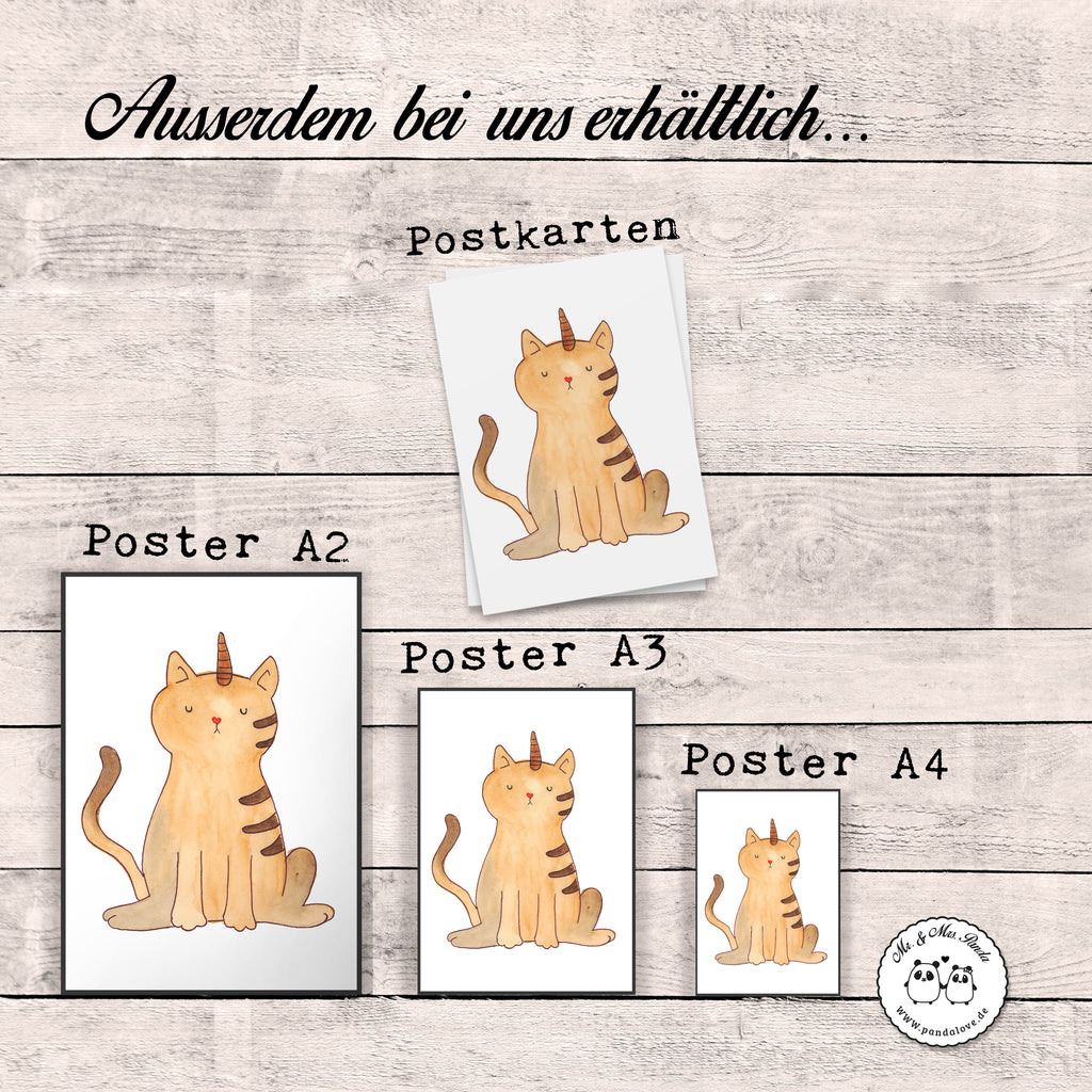 Poster Einhorn Katze Poster, Wandposter, Bild, Wanddeko, Küchenposter, Kinderposter, Wanddeko Bild, Raumdekoration, Wanddekoration, Handgemaltes Poster, Mr. & Mrs. Panda Poster, Designposter, Kunstdruck, Posterdruck, Einhorn, Einhörner, Einhorn Deko, Pegasus, Unicorn, Katzer, Mieze, Regenbogen, Glitzer, Einhornpower, Erwachsenwerden, Katze, Katzenhorn, Einhornkatze, Kittyhorn