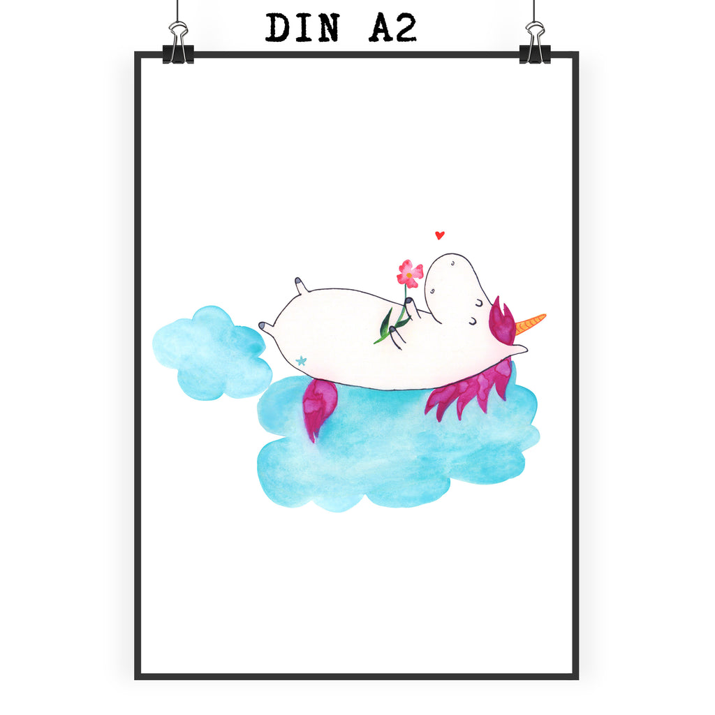 Poster Einhorn verliebt auf Wolke Poster, Wandposter, Bild, Wanddeko, Küchenposter, Kinderposter, Wanddeko Bild, Raumdekoration, Wanddekoration, Handgemaltes Poster, Mr. & Mrs. Panda Poster, Designposter, Kunstdruck, Posterdruck, Einhorn, Einhörner, Einhorn Deko, Pegasus, Unicorn, verliebt, Liebe, Liebesbeweis, Freundin, Wolke