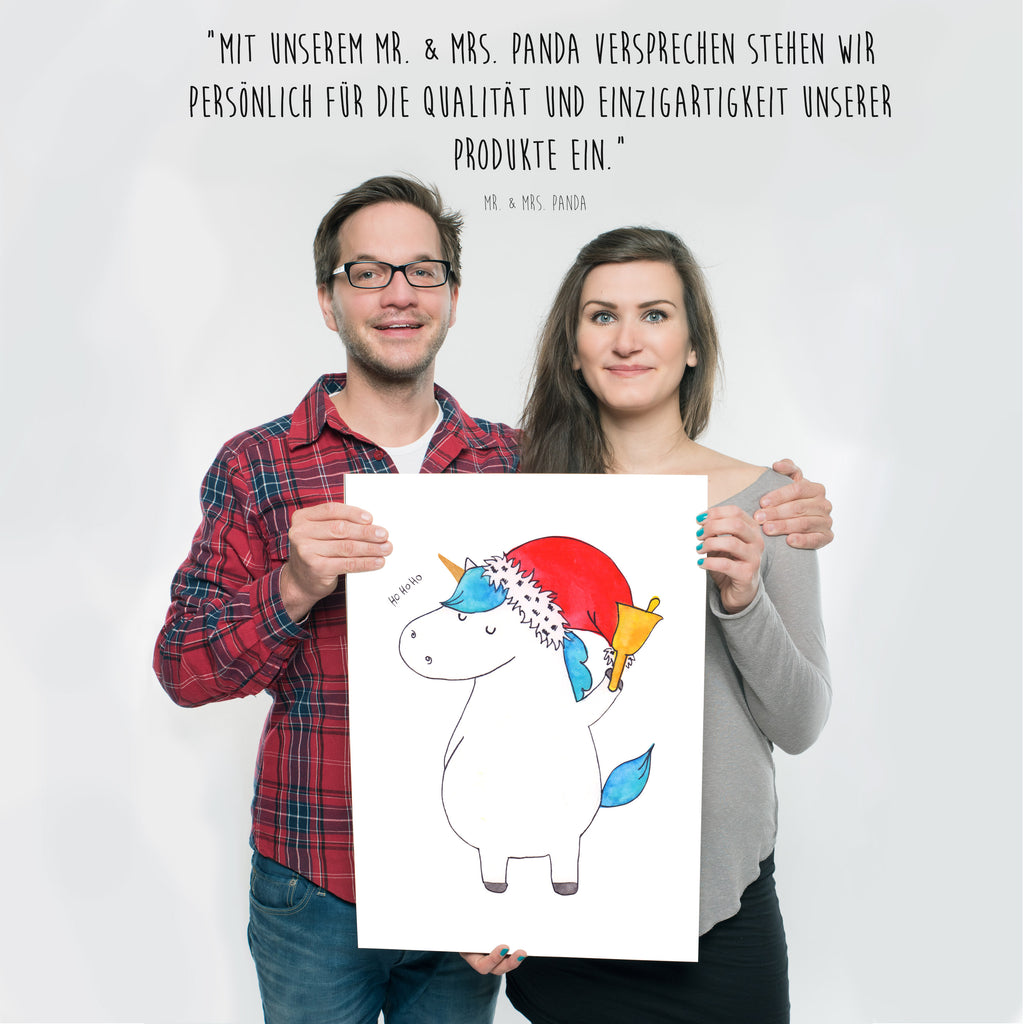 Poster Einhorn Weihnachtsmann Poster, Wandposter, Bild, Wanddeko, Küchenposter, Kinderposter, Wanddeko Bild, Raumdekoration, Wanddekoration, Handgemaltes Poster, Mr. & Mrs. Panda Poster, Designposter, Kunstdruck, Posterdruck, Einhorn, Einhörner, Einhorn Deko, Pegasus, Unicorn, Gin, Schokolade, Schoki, Weihnachten, Weihnachtsmann, Nikolaus, Wunschzettel, Wunschliste, Feenstaub