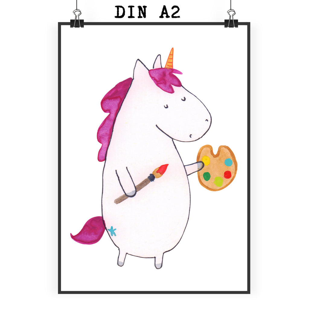 Poster Einhorn Künstler Poster, Wandposter, Bild, Wanddeko, Küchenposter, Kinderposter, Wanddeko Bild, Raumdekoration, Wanddekoration, Handgemaltes Poster, Mr. & Mrs. Panda Poster, Designposter, Kunstdruck, Posterdruck, Einhorn, Einhörner, Einhorn Deko, Pegasus, Unicorn, Englisch, Künstler, Artist, Malen, Zeichnen, Welt, Farbe, Stift, Pinsel, Geschenk, Maler