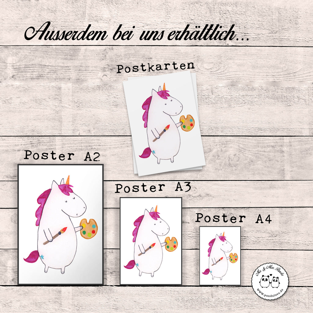 Poster Einhorn Künstler Poster, Wandposter, Bild, Wanddeko, Küchenposter, Kinderposter, Wanddeko Bild, Raumdekoration, Wanddekoration, Handgemaltes Poster, Mr. & Mrs. Panda Poster, Designposter, Kunstdruck, Posterdruck, Einhorn, Einhörner, Einhorn Deko, Pegasus, Unicorn, Englisch, Künstler, Artist, Malen, Zeichnen, Welt, Farbe, Stift, Pinsel, Geschenk, Maler
