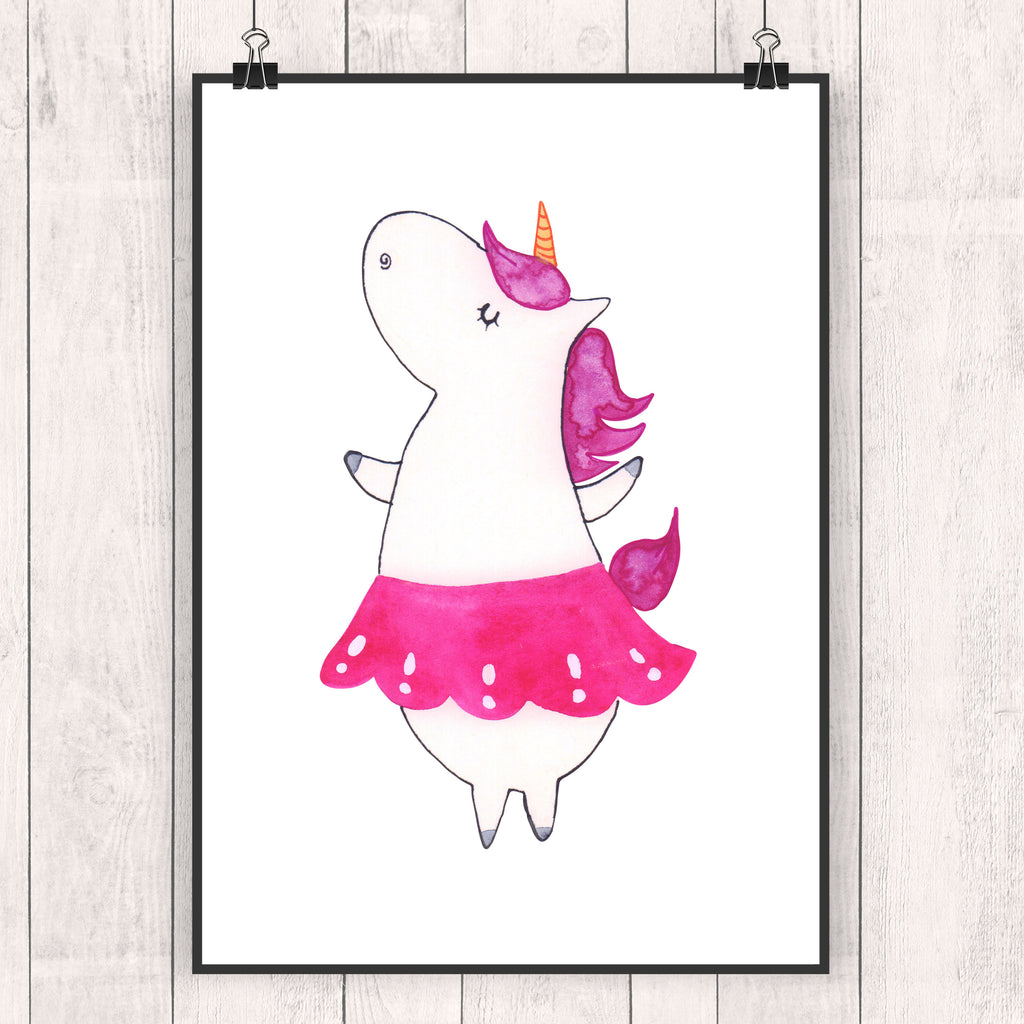 Poster Einhorn Ballerina Poster, Wandposter, Bild, Wanddeko, Küchenposter, Kinderposter, Wanddeko Bild, Raumdekoration, Wanddekoration, Handgemaltes Poster, Mr. & Mrs. Panda Poster, Designposter, Kunstdruck, Posterdruck, Einhorn, Einhörner, Einhorn Deko, Pegasus, Unicorn, Tanzen, Ballerina, Party, Wohnung, Spaß, Feiern, Geburtstag, Tänzerin, Lebenslust, Lebensfreude