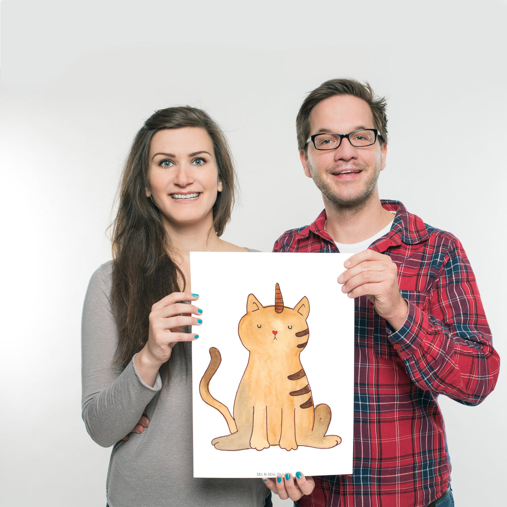 Poster Einhorn Katze Poster, Wandposter, Bild, Wanddeko, Küchenposter, Kinderposter, Wanddeko Bild, Raumdekoration, Wanddekoration, Handgemaltes Poster, Mr. & Mrs. Panda Poster, Designposter, Kunstdruck, Posterdruck, Einhorn, Einhörner, Einhorn Deko, Pegasus, Unicorn, Katzer, Mieze, Regenbogen, Glitzer, Einhornpower, Erwachsenwerden, Katze, Katzenhorn, Einhornkatze, Kittyhorn