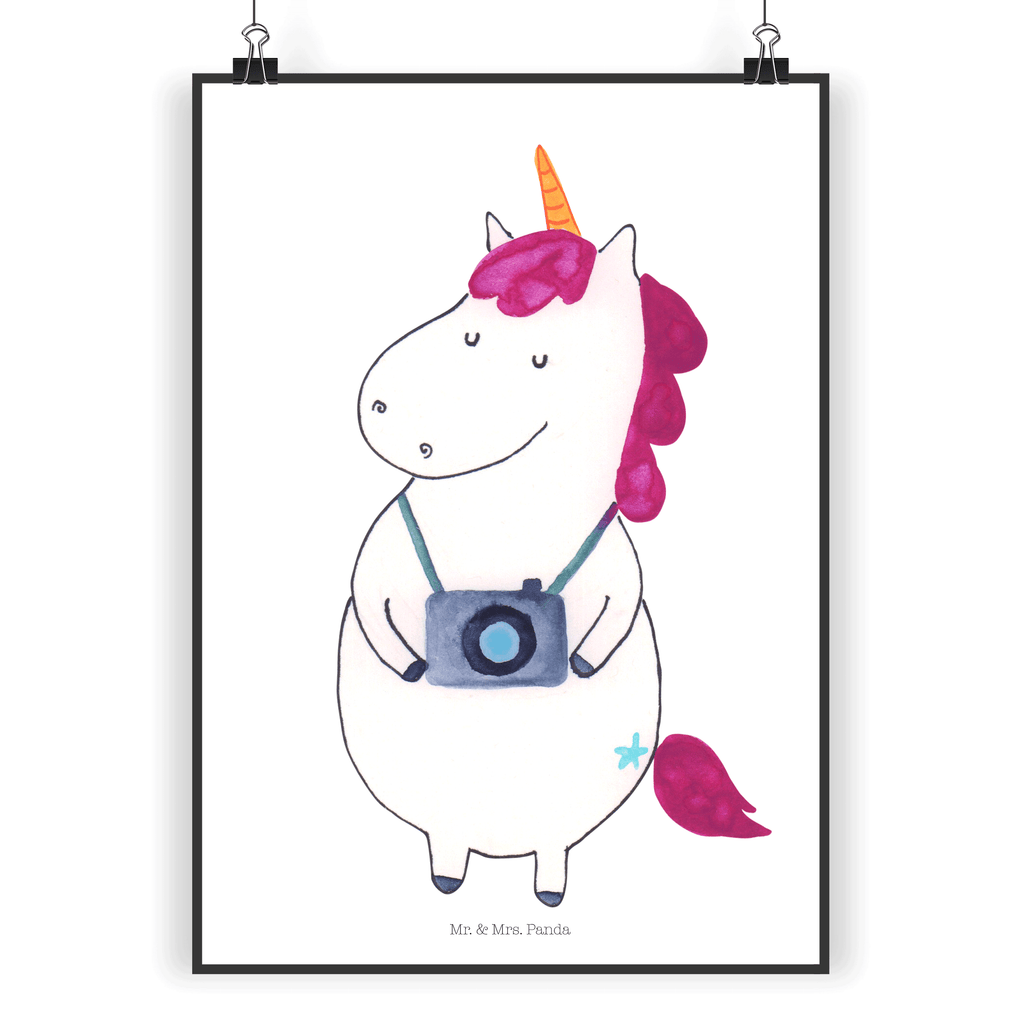 Poster Einhorn Fotograf Poster, Wandposter, Bild, Wanddeko, Küchenposter, Kinderposter, Wanddeko Bild, Raumdekoration, Wanddekoration, Handgemaltes Poster, Mr. & Mrs. Panda Poster, Designposter, Kunstdruck, Posterdruck, Einhorn, Einhörner, Einhorn Deko, Pegasus, Unicorn, Fotograf, Fotografie, Kamera, Reisen, Weltreise, Weltenbummler, Urlaub, Tourist, Kurztrip, Reise, Städtereise