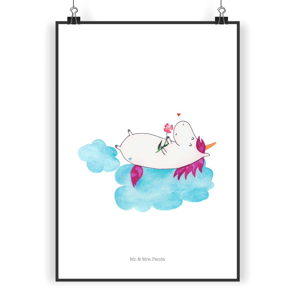 Poster Einhorn verliebt auf Wolke Poster, Wandposter, Bild, Wanddeko, Küchenposter, Kinderposter, Wanddeko Bild, Raumdekoration, Wanddekoration, Handgemaltes Poster, Mr. & Mrs. Panda Poster, Designposter, Kunstdruck, Posterdruck, Einhorn, Einhörner, Einhorn Deko, Pegasus, Unicorn, verliebt, Liebe, Liebesbeweis, Freundin, Wolke