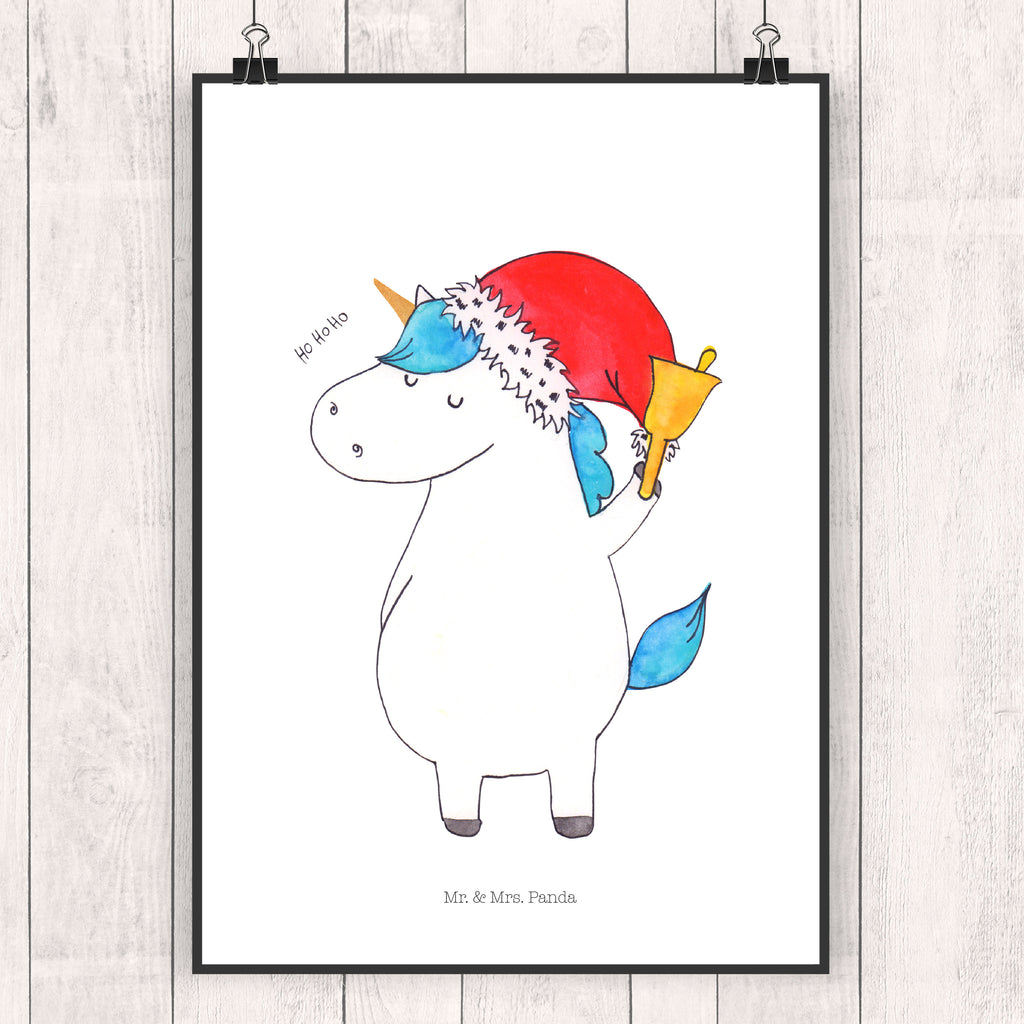 Poster Einhorn Weihnachtsmann Poster, Wandposter, Bild, Wanddeko, Küchenposter, Kinderposter, Wanddeko Bild, Raumdekoration, Wanddekoration, Handgemaltes Poster, Mr. & Mrs. Panda Poster, Designposter, Kunstdruck, Posterdruck, Einhorn, Einhörner, Einhorn Deko, Pegasus, Unicorn, Gin, Schokolade, Schoki, Weihnachten, Weihnachtsmann, Nikolaus, Wunschzettel, Wunschliste, Feenstaub