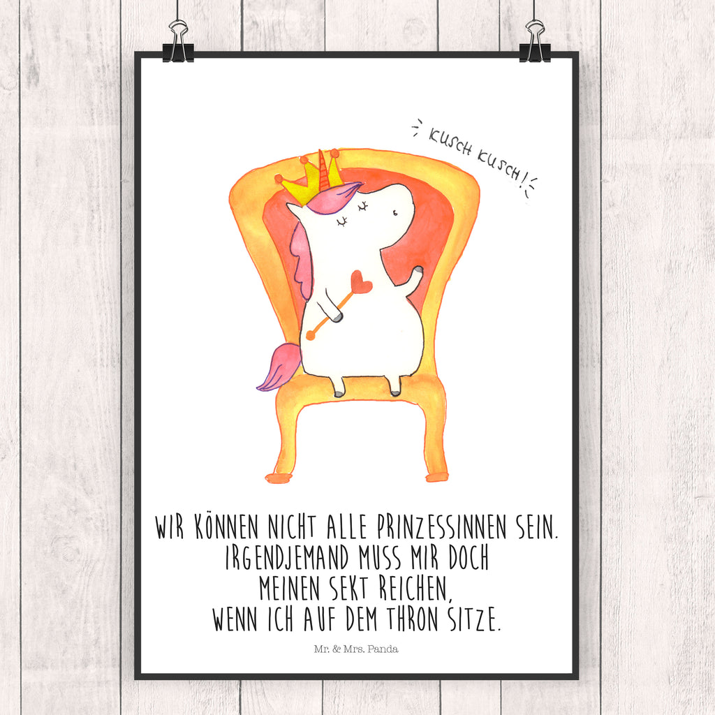 Poster Einhorn König Poster, Wandposter, Bild, Wanddeko, Küchenposter, Kinderposter, Wanddeko Bild, Raumdekoration, Wanddekoration, Handgemaltes Poster, Mr. & Mrs. Panda Poster, Designposter, Kunstdruck, Posterdruck, Einhorn, Einhörner, Einhorn Deko, Pegasus, Unicorn, König, Präsident, Bundeskanzler, Herrscher, Kaiser, Prinzessin, Krone