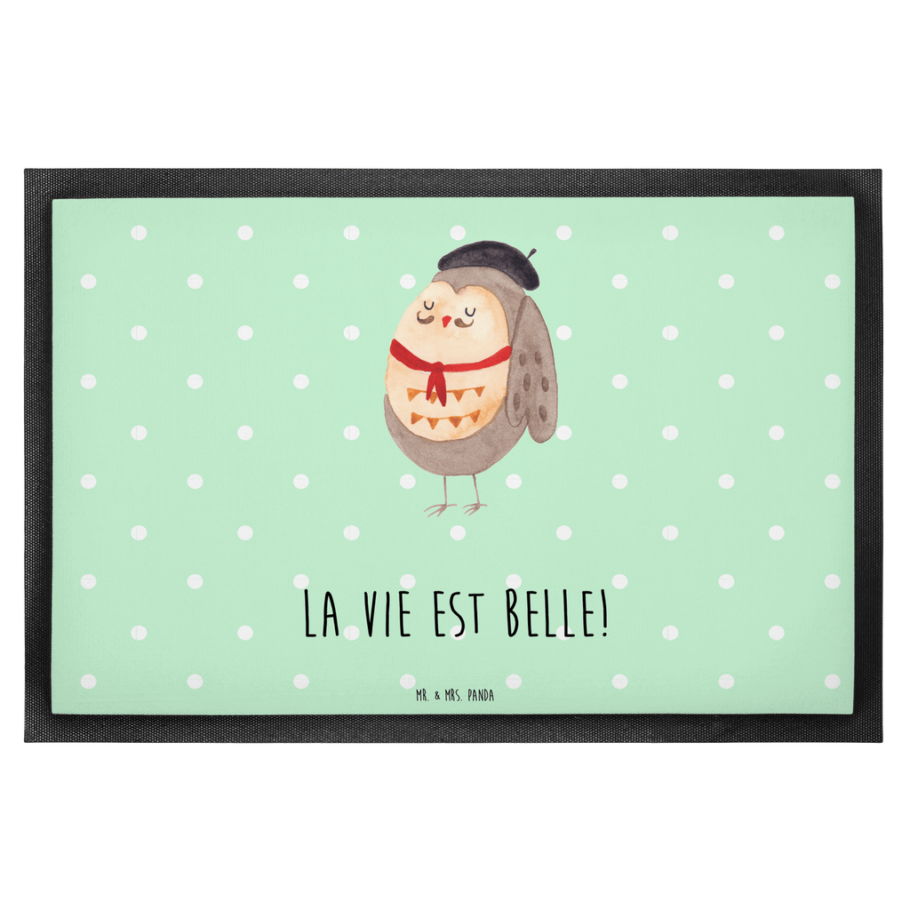 Fußmatte Eule Französisch Eule, Eulen, Eule Deko, Owl, hibou, La vie est belle, das Leben ist schön, Spruch schön, Spruch Französisch, Frankreich Türvorleger, Schmutzmatte, Fußabtreter, Matte, Schmutzfänger, Fußabstreifer, Schmutzfangmatte, Türmatte, Motivfußmatte,  Haustürmatte, Vorleger  Eule
