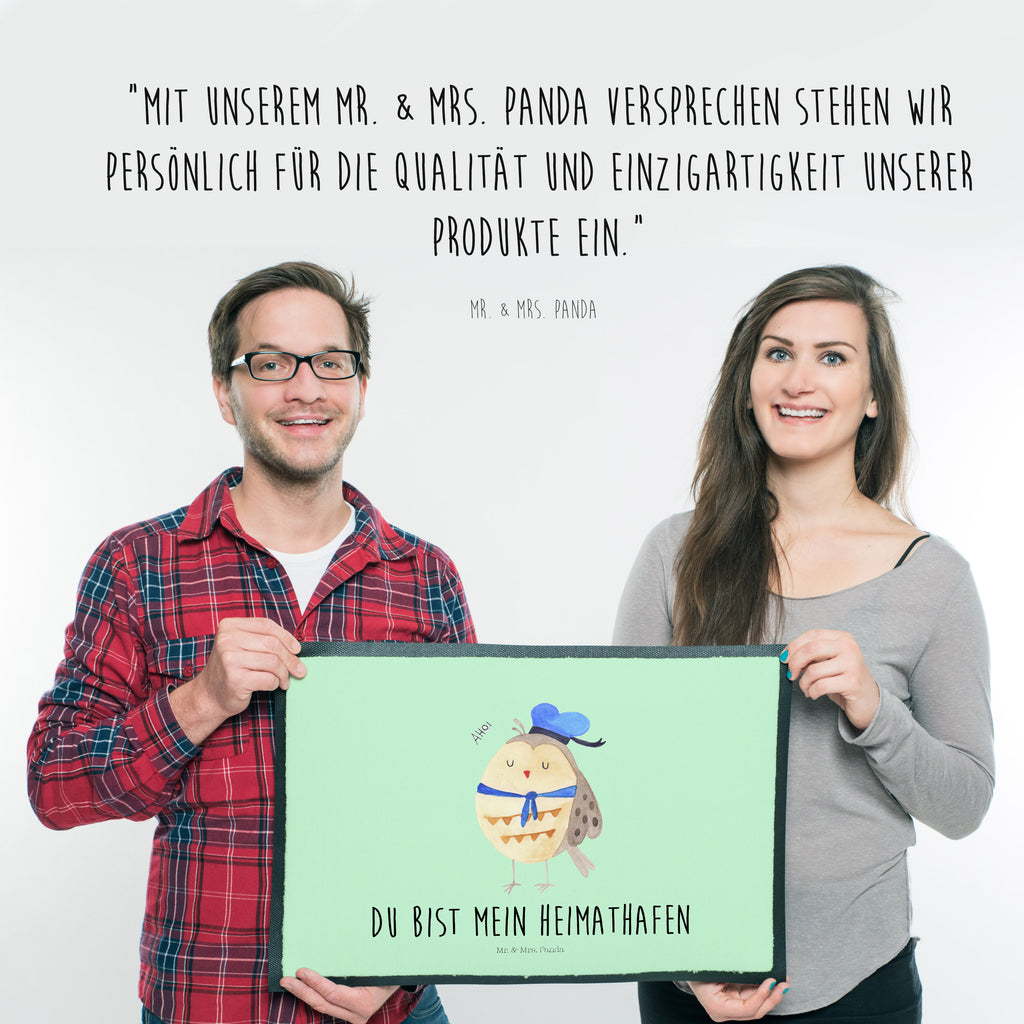 Fußmatte Eule Matrosen Eule Spruch, Eule Deko, Owl, Wortspiel lustig, Matrose, Freundin, Ehe, Seefahrer, Heimathafen, Hochzeitstag Geschenk   Türvorleger, Schmutzmatte, Fußabtreter, Matte, Schmutzfänger, Fußabstreifer, Schmutzfangmatte, Türmatte, Motivfußmatte,  Haustürmatte, Vorleger  Eule