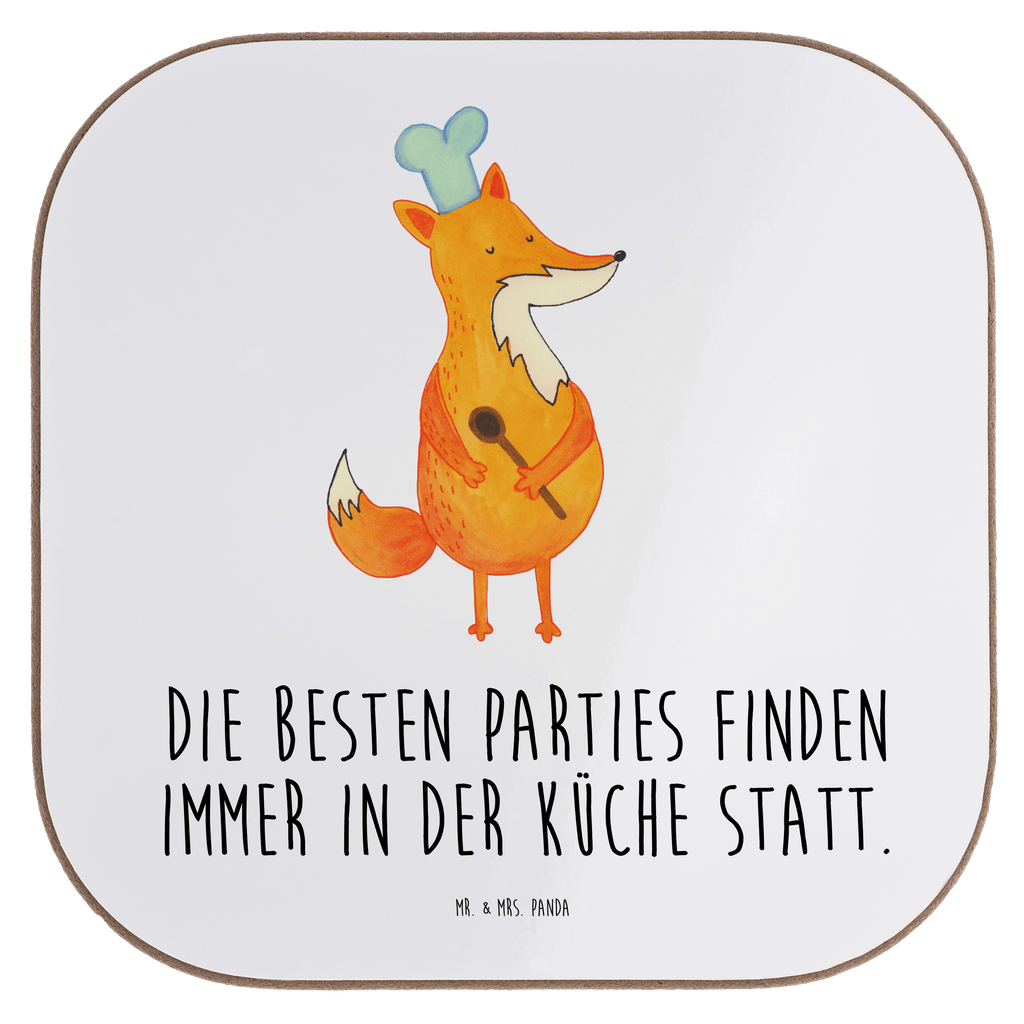 Quadratische Untersetzer Fuchs Koch Bierdeckel, Glasuntersetzer, Untersetzer Gläser, Getränkeuntersetzer, Fuchs, Füchse, Koch Geschenk, Küche Spruch, Küche Deko, Köche, Bäcker, Party Spruch, Spruch lustig, witzig