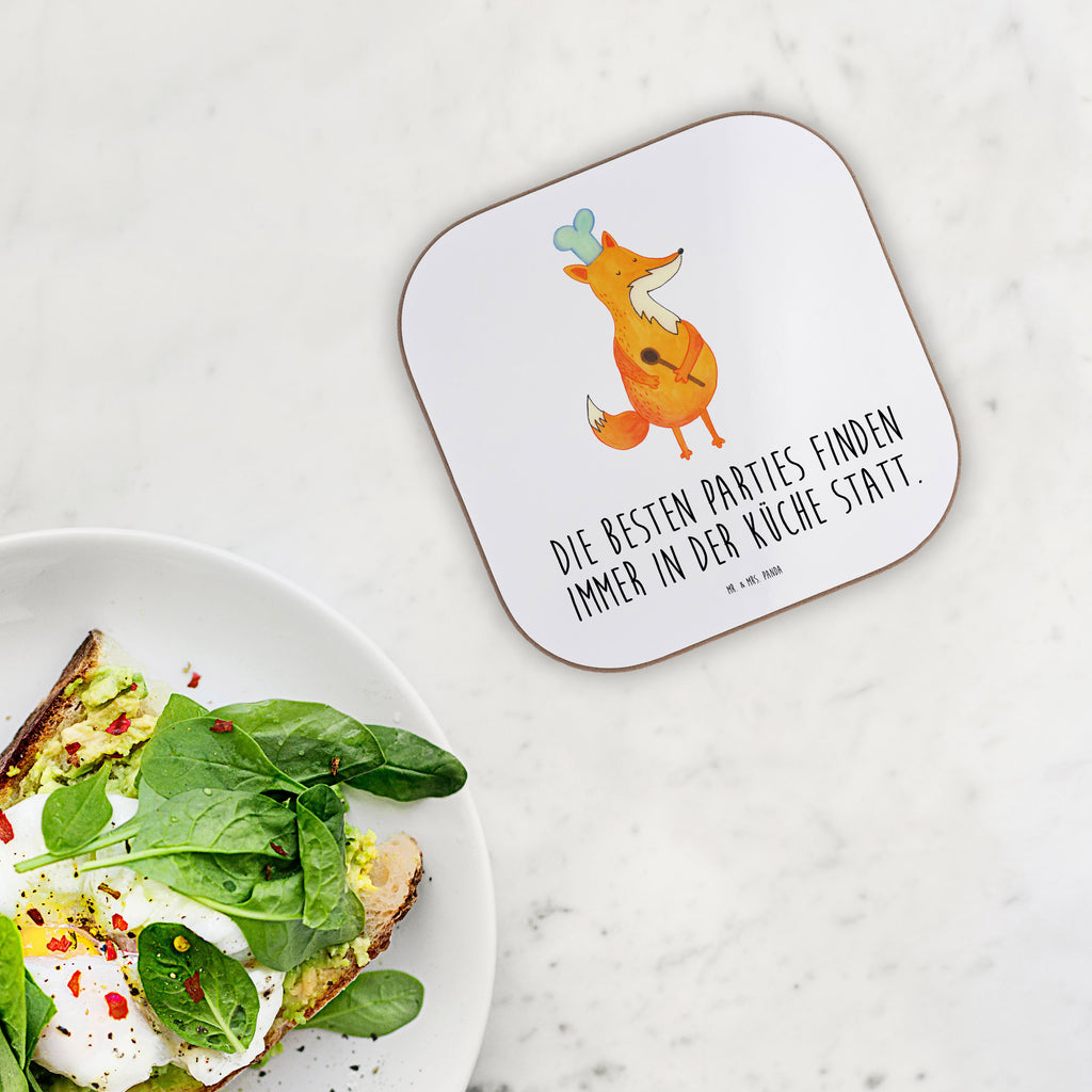 Quadratische Untersetzer Fuchs Koch Bierdeckel, Glasuntersetzer, Untersetzer Gläser, Getränkeuntersetzer, Fuchs, Füchse, Koch Geschenk, Küche Spruch, Küche Deko, Köche, Bäcker, Party Spruch, Spruch lustig, witzig