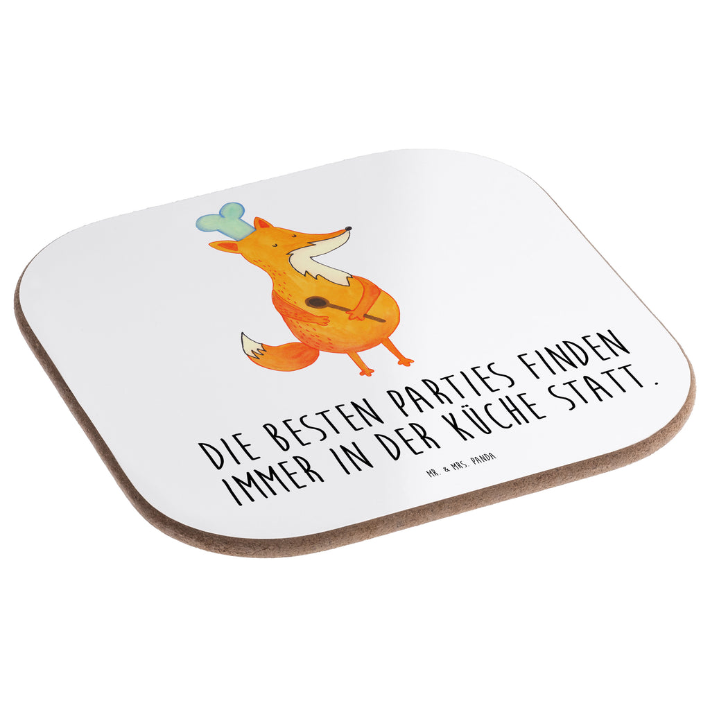 Quadratische Untersetzer Fuchs Koch Bierdeckel, Glasuntersetzer, Untersetzer Gläser, Getränkeuntersetzer, Fuchs, Füchse, Koch Geschenk, Küche Spruch, Küche Deko, Köche, Bäcker, Party Spruch, Spruch lustig, witzig