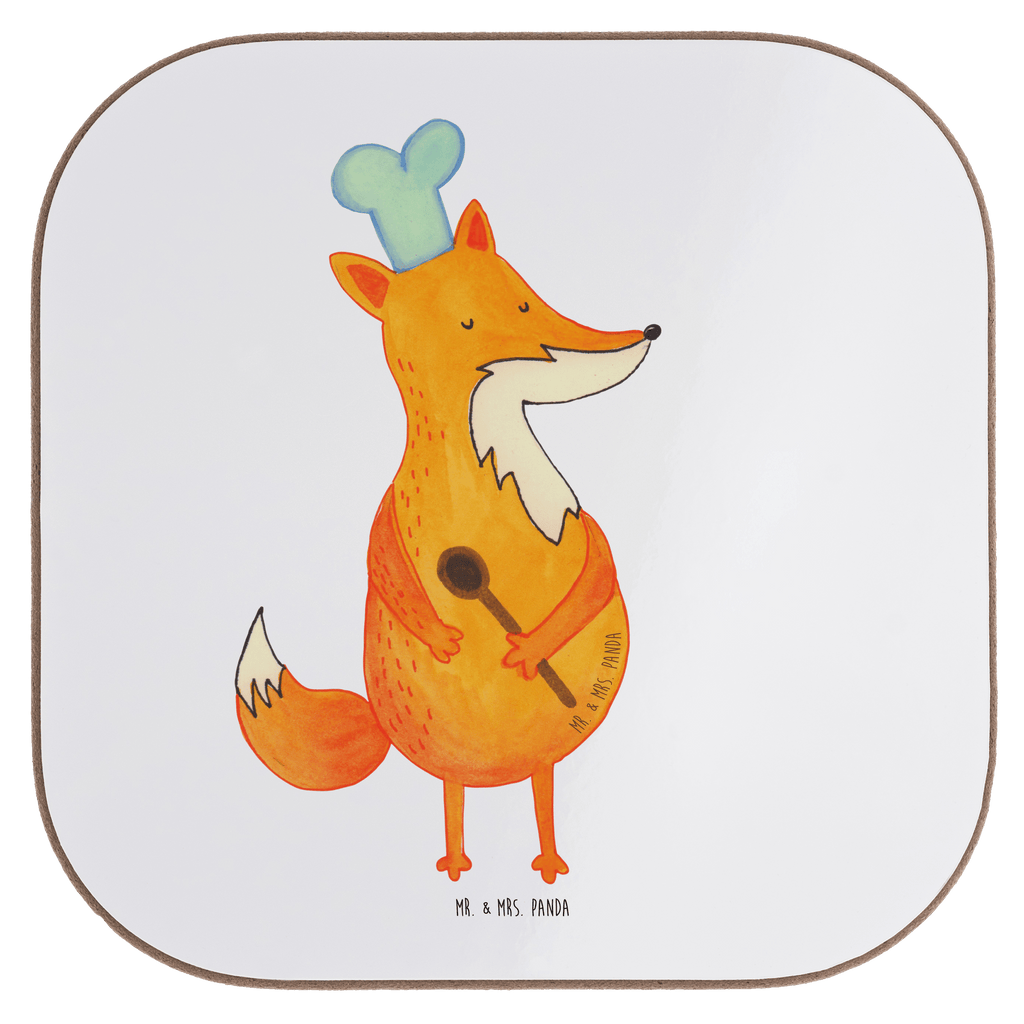 Quadratische Untersetzer Fuchs Koch Bierdeckel, Glasuntersetzer, Untersetzer Gläser, Getränkeuntersetzer, Fuchs, Füchse, Koch Geschenk, Küche Spruch, Küche Deko, Köche, Bäcker, Party Spruch, Spruch lustig, witzig