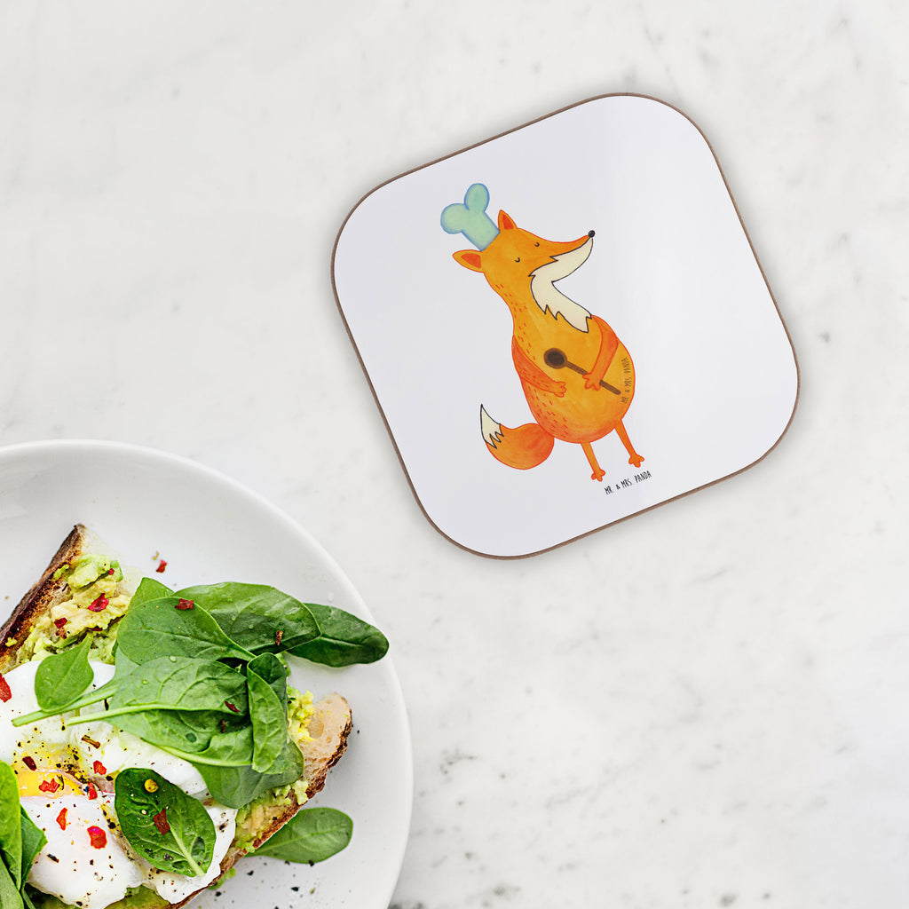 Quadratische Untersetzer Fuchs Koch Bierdeckel, Glasuntersetzer, Untersetzer Gläser, Getränkeuntersetzer, Fuchs, Füchse, Koch Geschenk, Küche Spruch, Küche Deko, Köche, Bäcker, Party Spruch, Spruch lustig, witzig