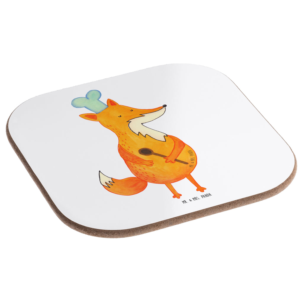 Quadratische Untersetzer Fuchs Koch Bierdeckel, Glasuntersetzer, Untersetzer Gläser, Getränkeuntersetzer, Fuchs, Füchse, Koch Geschenk, Küche Spruch, Küche Deko, Köche, Bäcker, Party Spruch, Spruch lustig, witzig