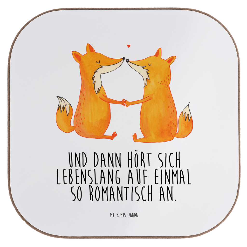 Quadratische Untersetzer Füchse Liebe Bierdeckel, Glasuntersetzer, Untersetzer Gläser, Getränkeuntersetzer, Fuchs, Füchse, Fox, Liebe, Liebespaar, Paar, Partner, Freundin, Freund, Ehe, Verlobte, Ehemann, Ehefrau, Liebesbeweis