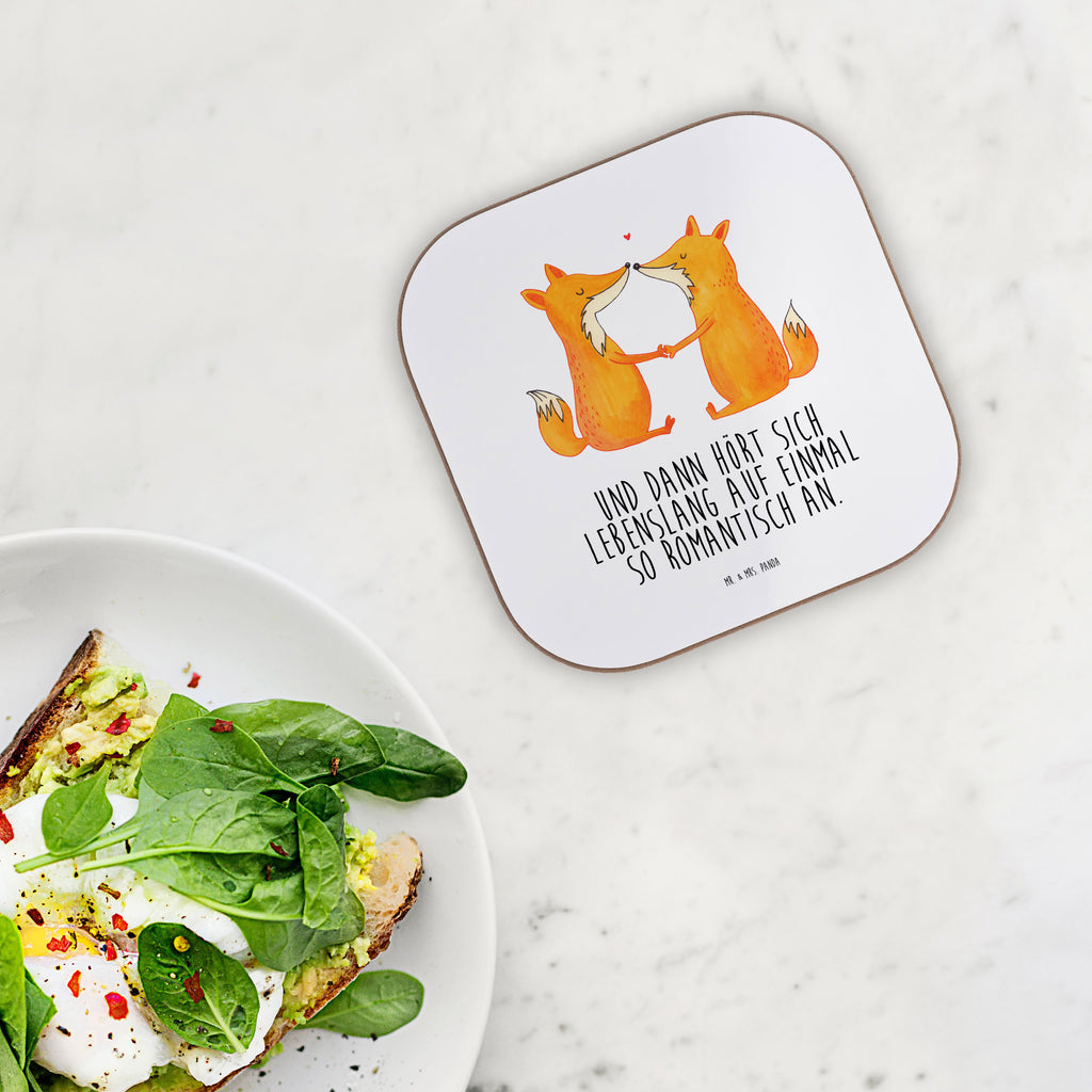 Quadratische Untersetzer Füchse Liebe Bierdeckel, Glasuntersetzer, Untersetzer Gläser, Getränkeuntersetzer, Fuchs, Füchse, Fox, Liebe, Liebespaar, Paar, Partner, Freundin, Freund, Ehe, Verlobte, Ehemann, Ehefrau, Liebesbeweis