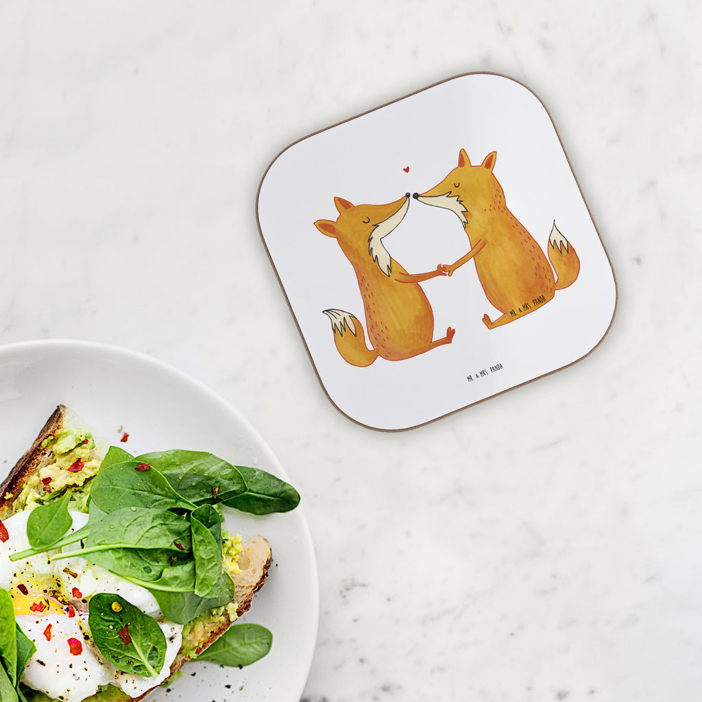 Quadratische Untersetzer Füchse Liebe Bierdeckel, Glasuntersetzer, Untersetzer Gläser, Getränkeuntersetzer, Fuchs, Füchse, Fox, Liebe, Liebespaar, Paar, Partner, Freundin, Freund, Ehe, Verlobte, Ehemann, Ehefrau, Liebesbeweis