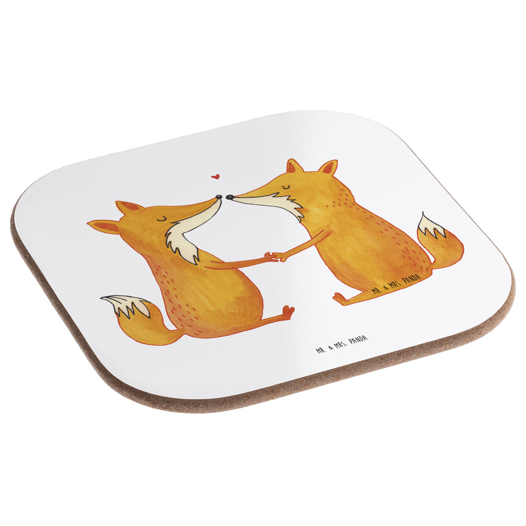 Quadratische Untersetzer Füchse Liebe Bierdeckel, Glasuntersetzer, Untersetzer Gläser, Getränkeuntersetzer, Fuchs, Füchse, Fox, Liebe, Liebespaar, Paar, Partner, Freundin, Freund, Ehe, Verlobte, Ehemann, Ehefrau, Liebesbeweis